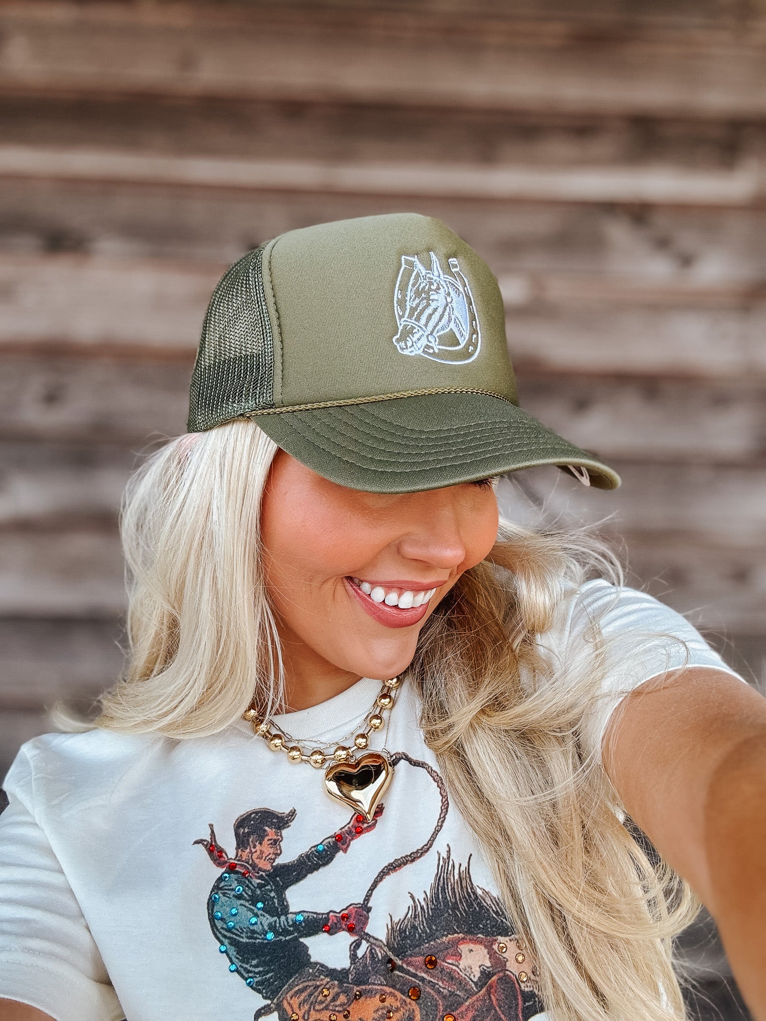 Horseshoe Olive Trucker Hat