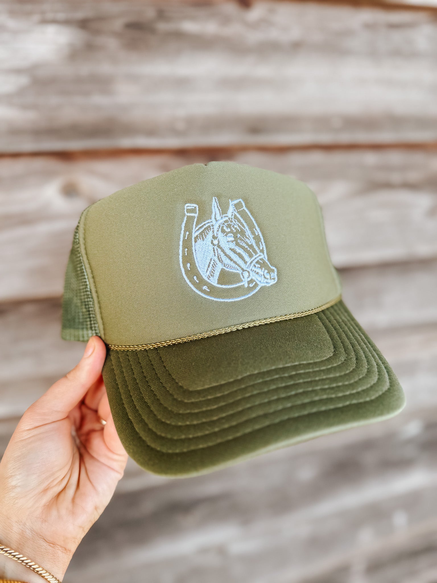 Horseshoe Olive Trucker Hat