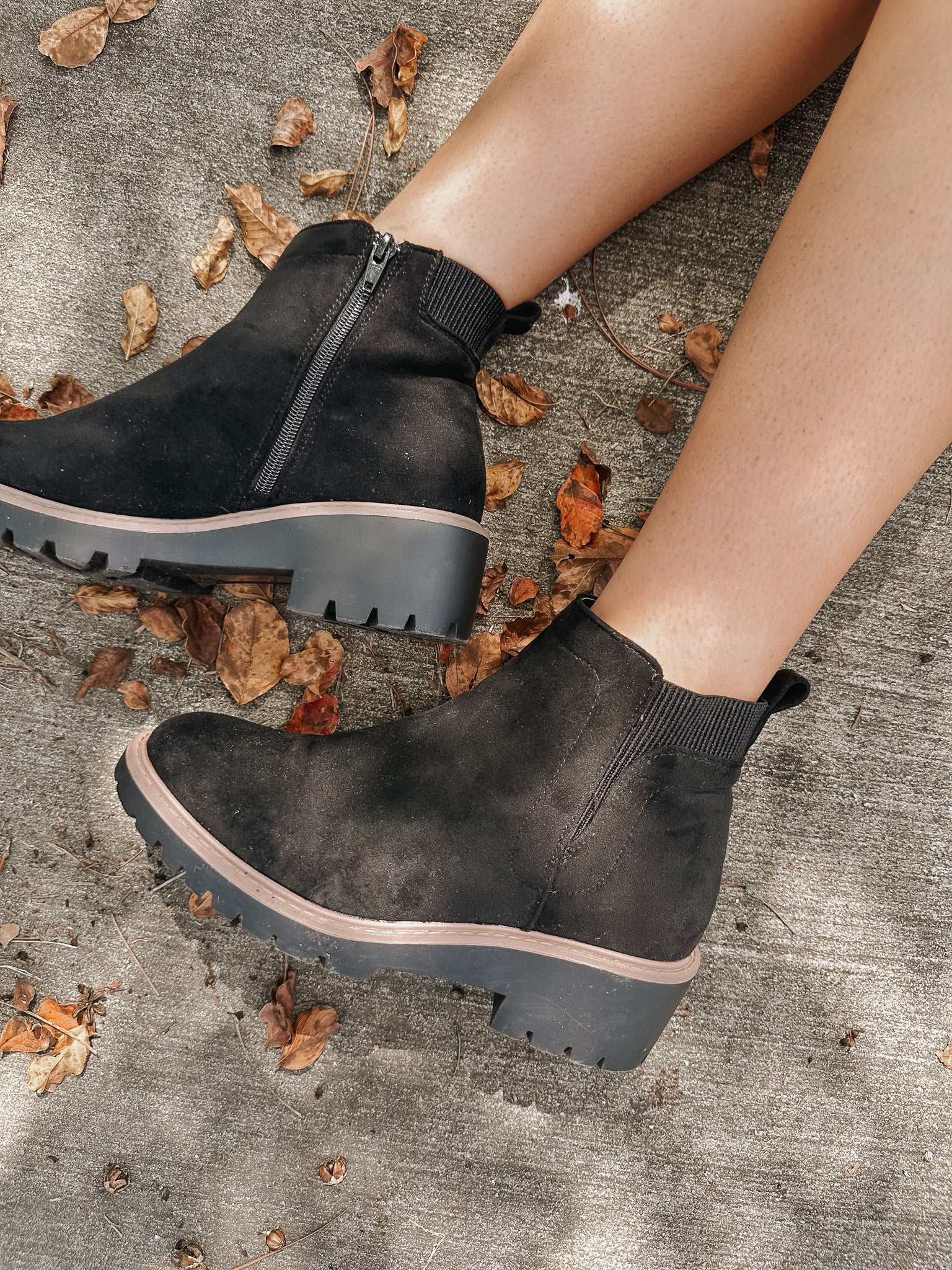 The Park Faux Suede Black Bootie