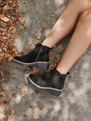The Park Faux Suede Black Bootie