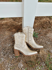 Sleek Steps Gold Bootie