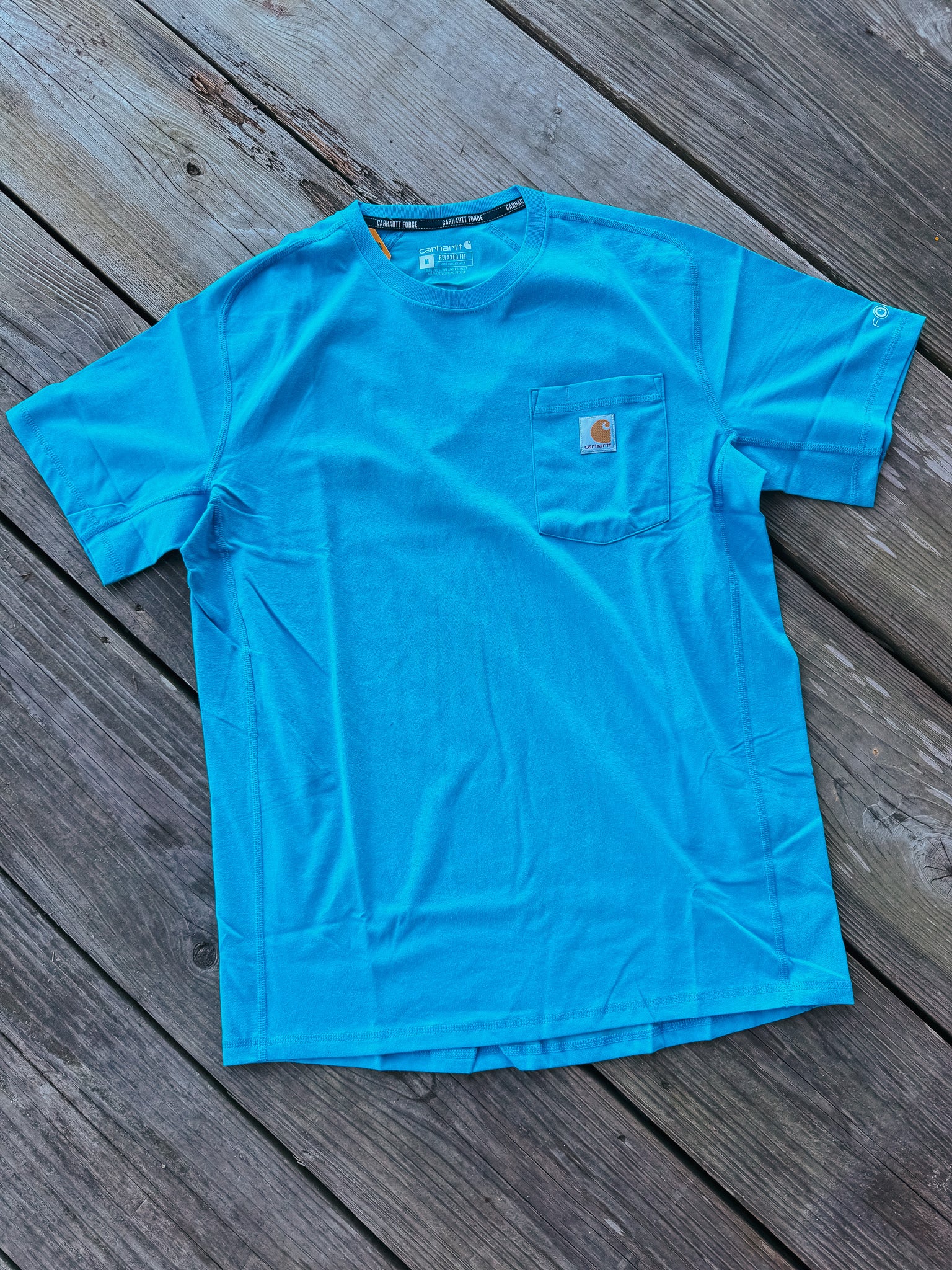 Carhartt Force Relaxed Fit Midweight Short Sleeve Pocket T-Shirt - Atomic Blue