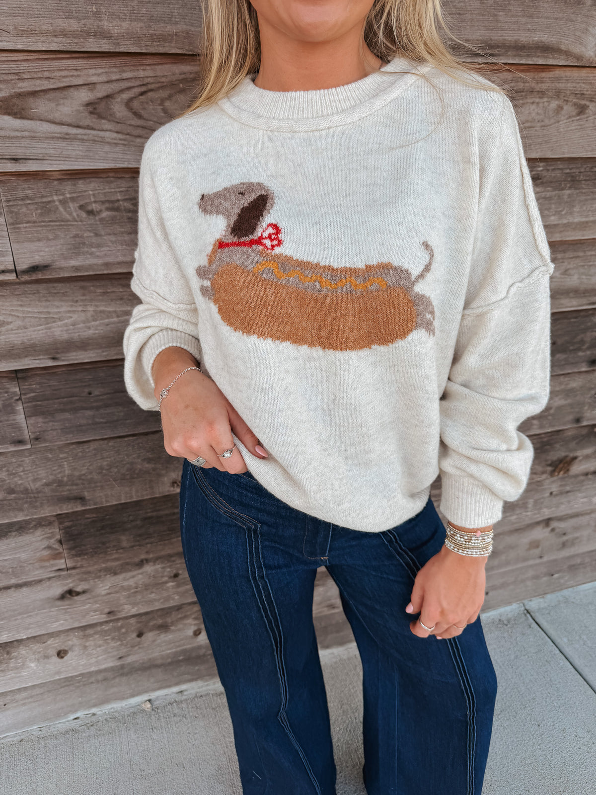 Weiner Takes All Graphic Sweater