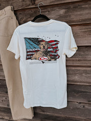 Men's Drake Yellow Lab Flag T-Shirt in Coconut Milk