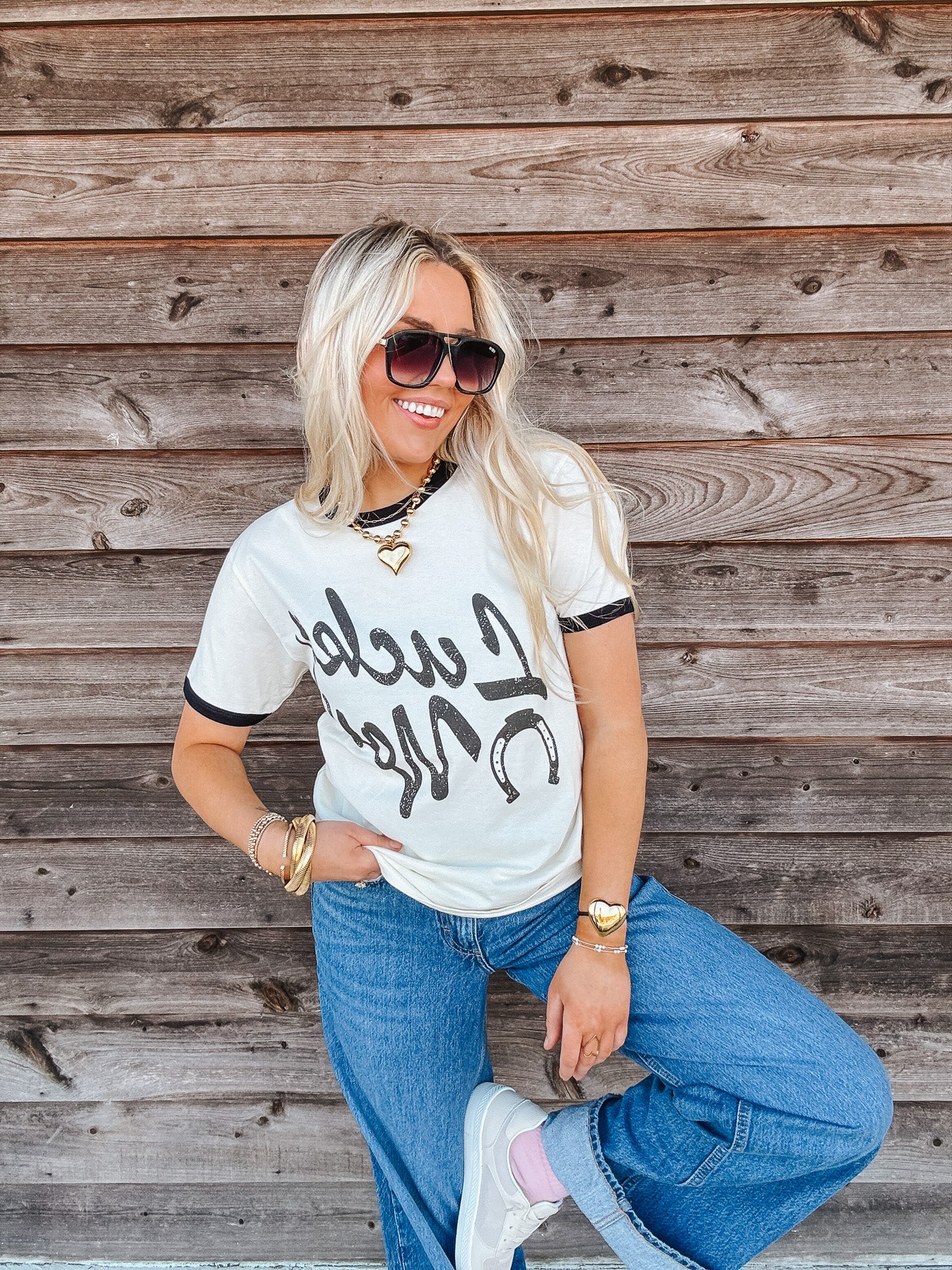 Lucky You Ringer Tee