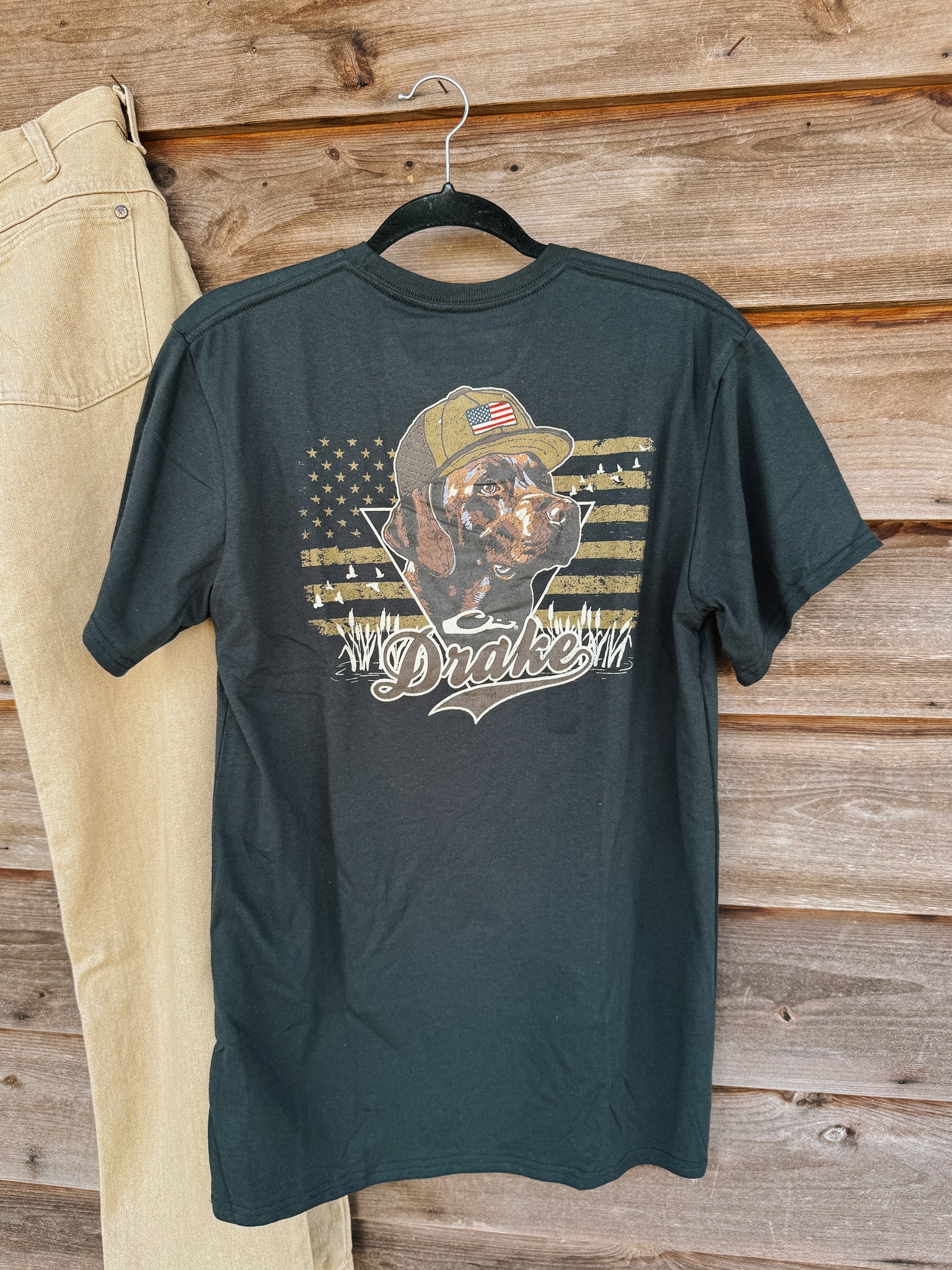 Men's Drake Blackout Lab Flag T-Shirt in Black