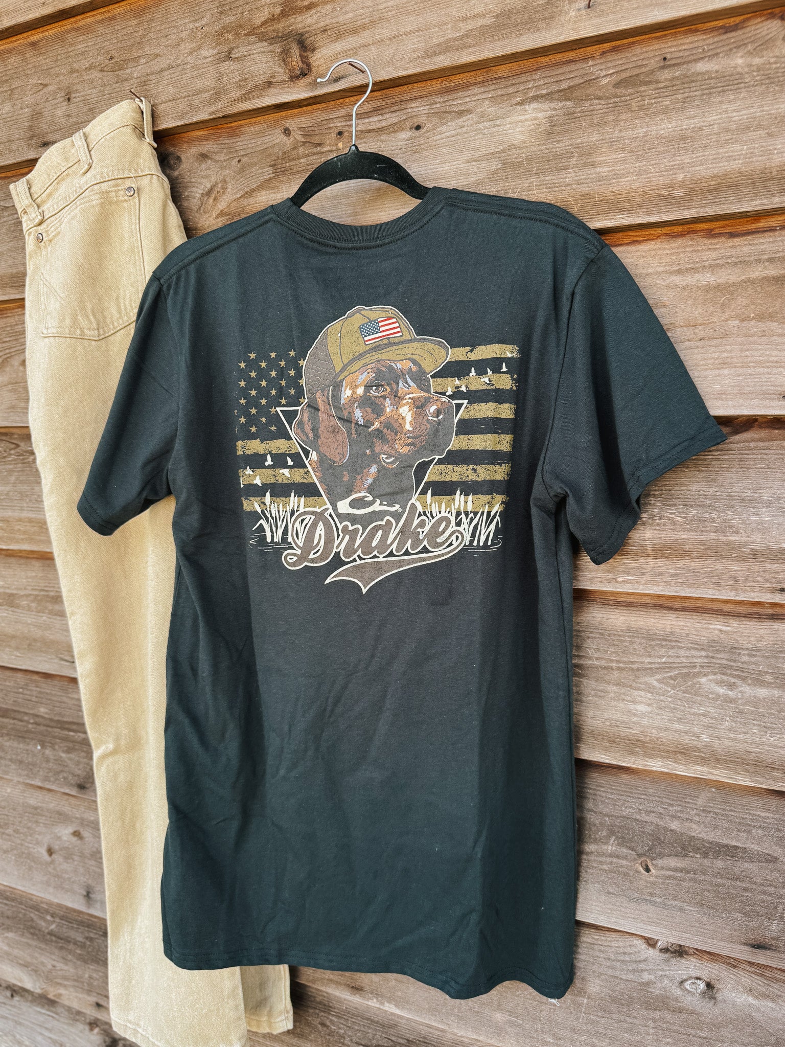 Men's Drake Blackout Lab Flag T-Shirt in Black