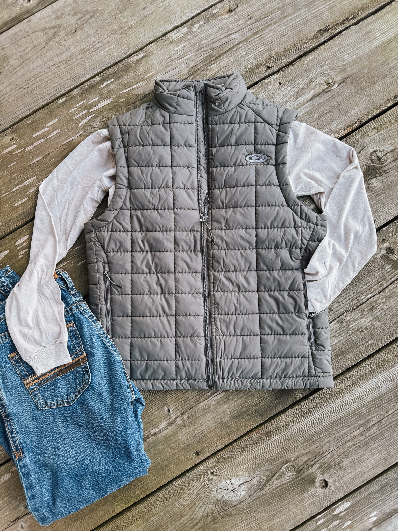 Men's Drake Lightweight Packable Vest in Castlerock Grey