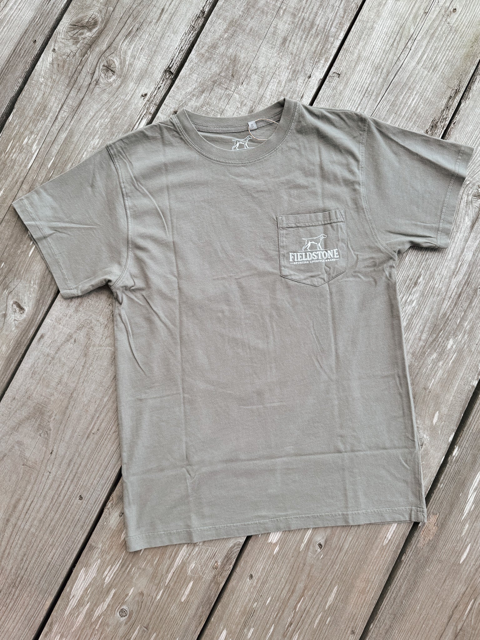 Youth Fieldstone Camo Wood Duck T-Shirt in Moss