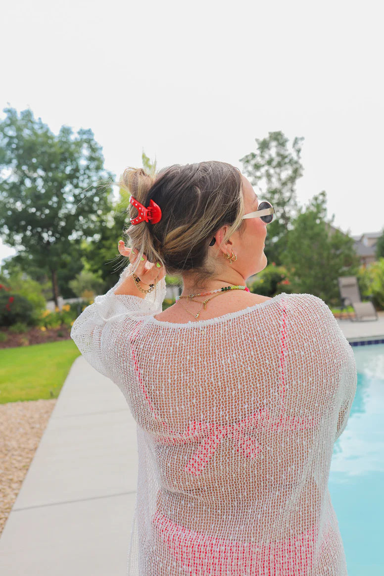 KAXI POLKA DOT LAY DOWN 2.0 CLAW CLIP | RED