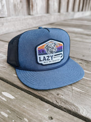 Lazy J Ranch Navy Bull Wagon Classic Rope Trucker Hat
