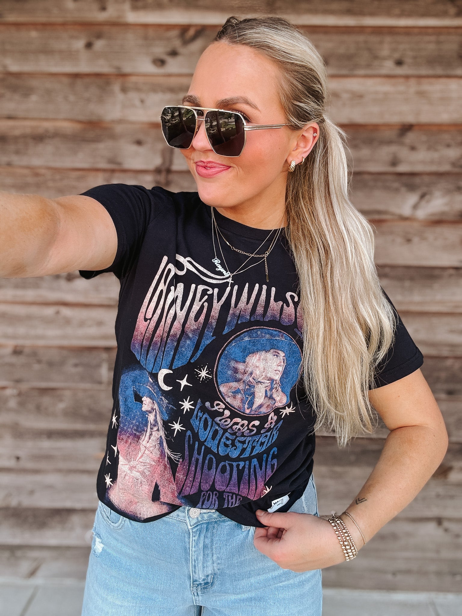 Women's Wrangler X Lainey Wilson To The Moon Tee in Black