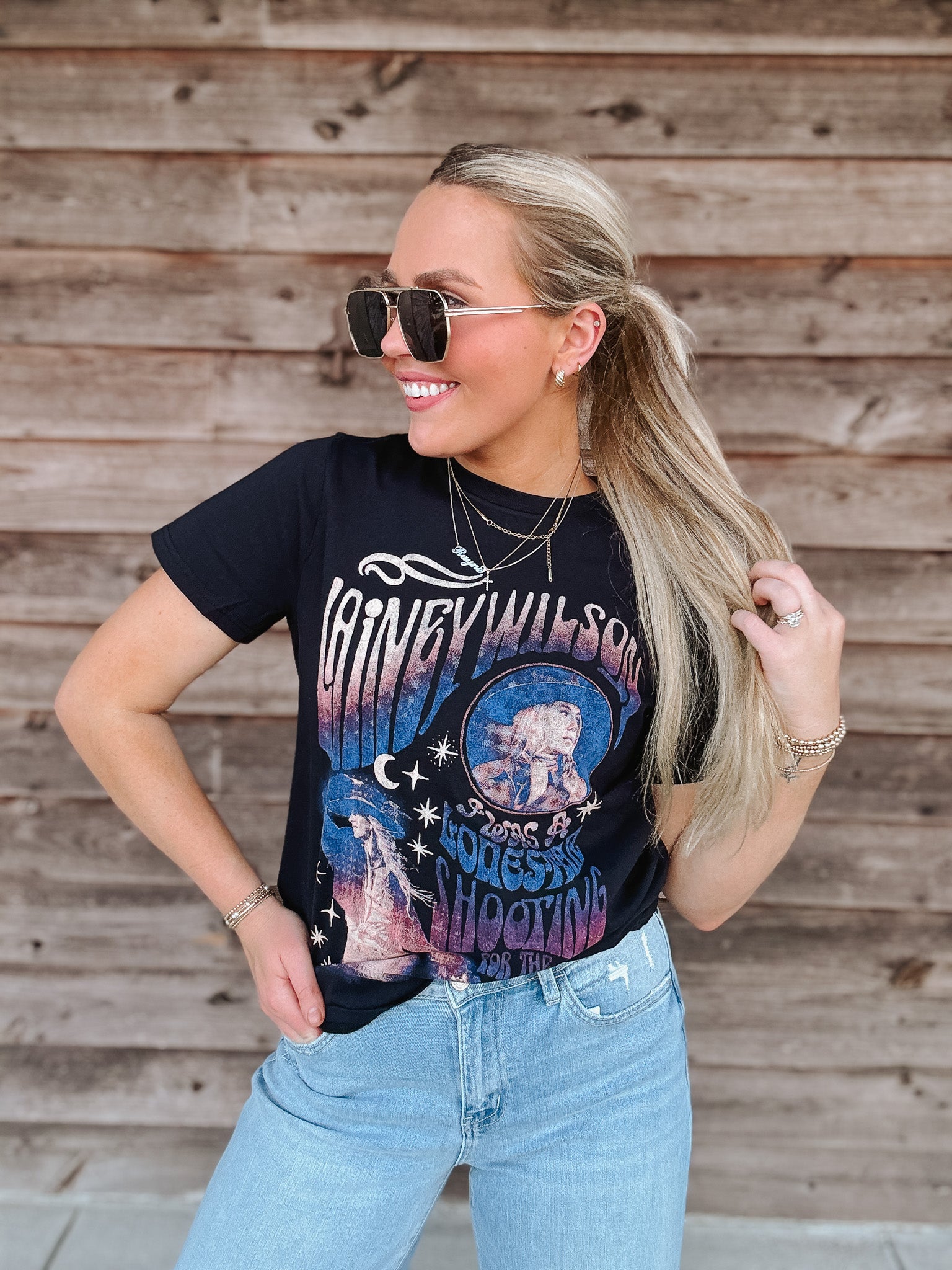 Women's Wrangler X Lainey Wilson To The Moon Tee in Black