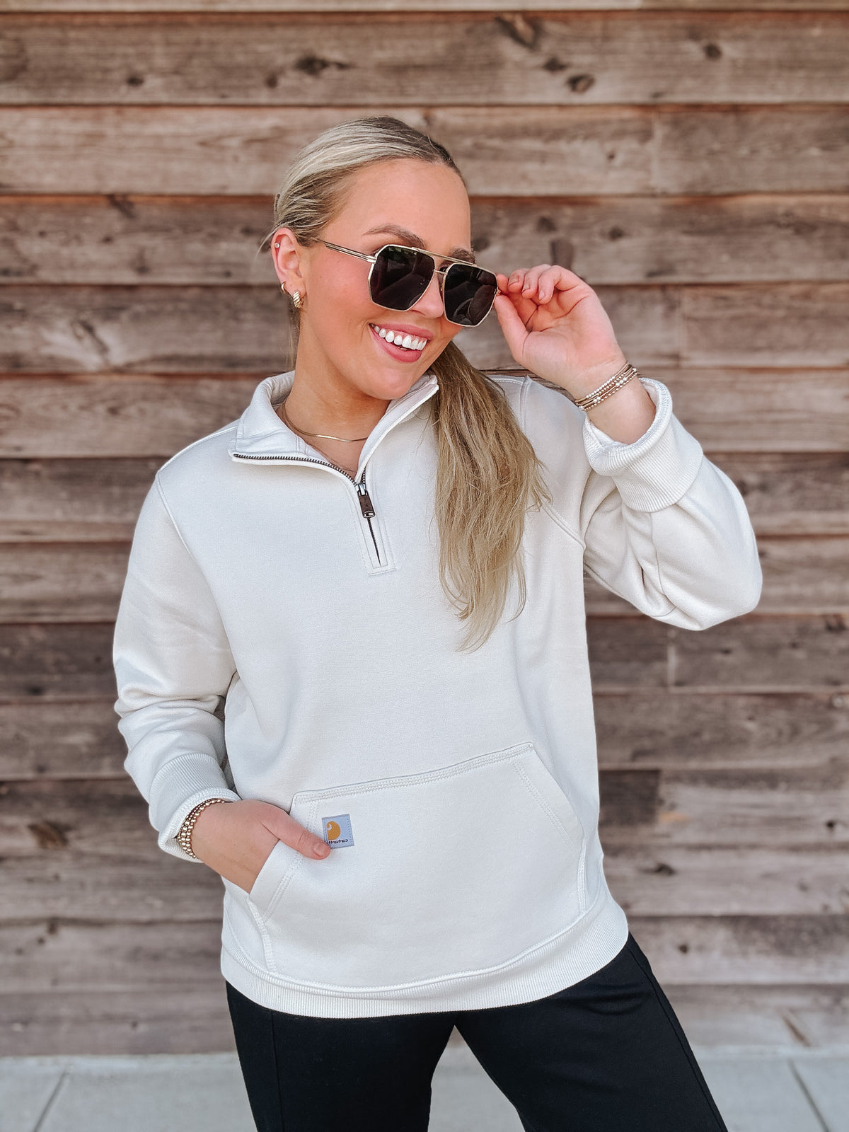 Carhartt | Women's Relaxed Fit Midweight Quarter-Zip in Malt