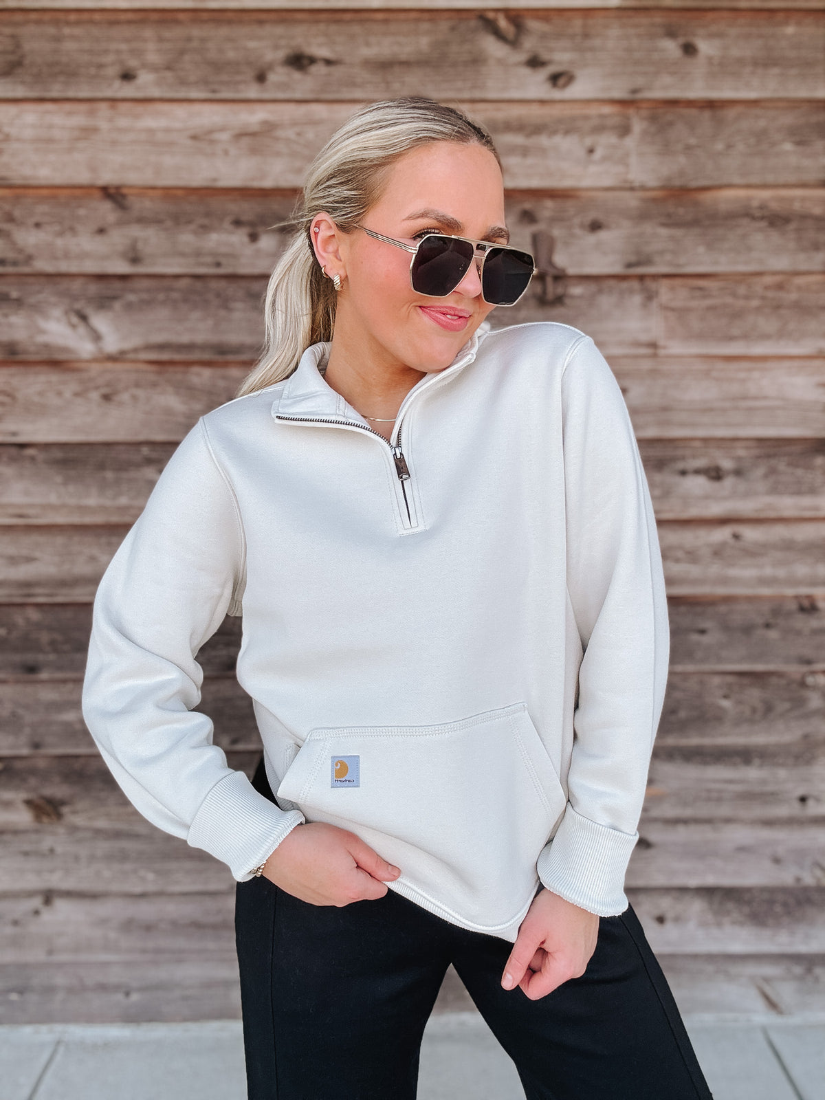 Carhartt | Women's Relaxed Fit Midweight Quarter-Zip in Malt