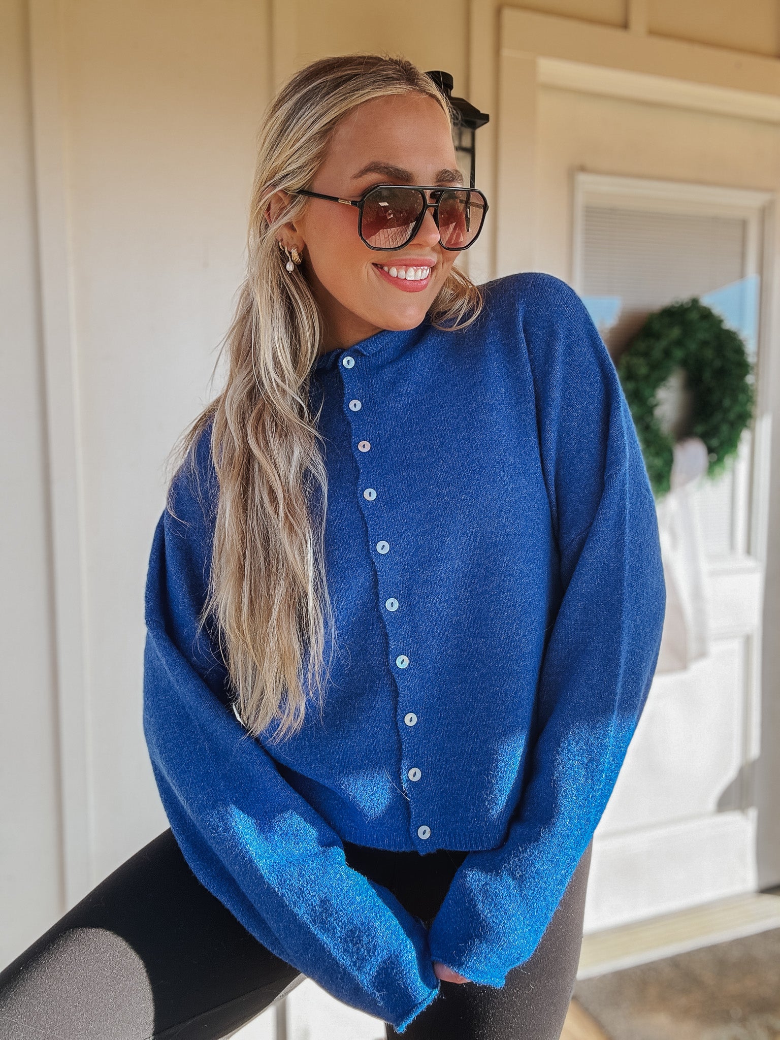 Piper Cardigan Sweater in Blue