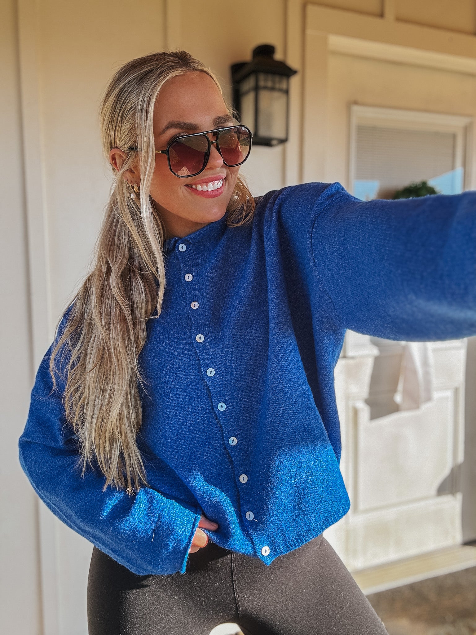 Piper Cardigan Sweater in Blue