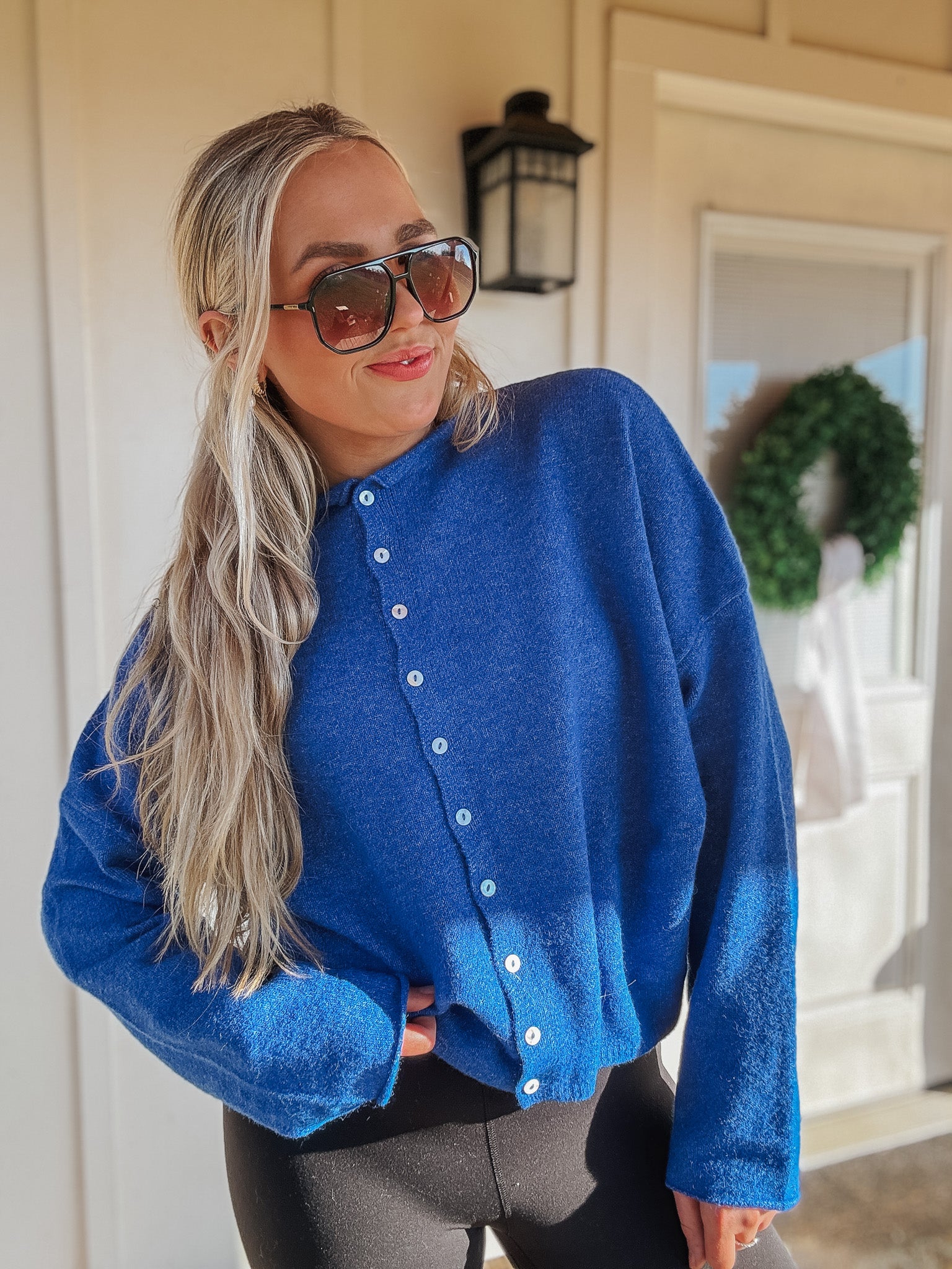 Piper Cardigan Sweater in Blue