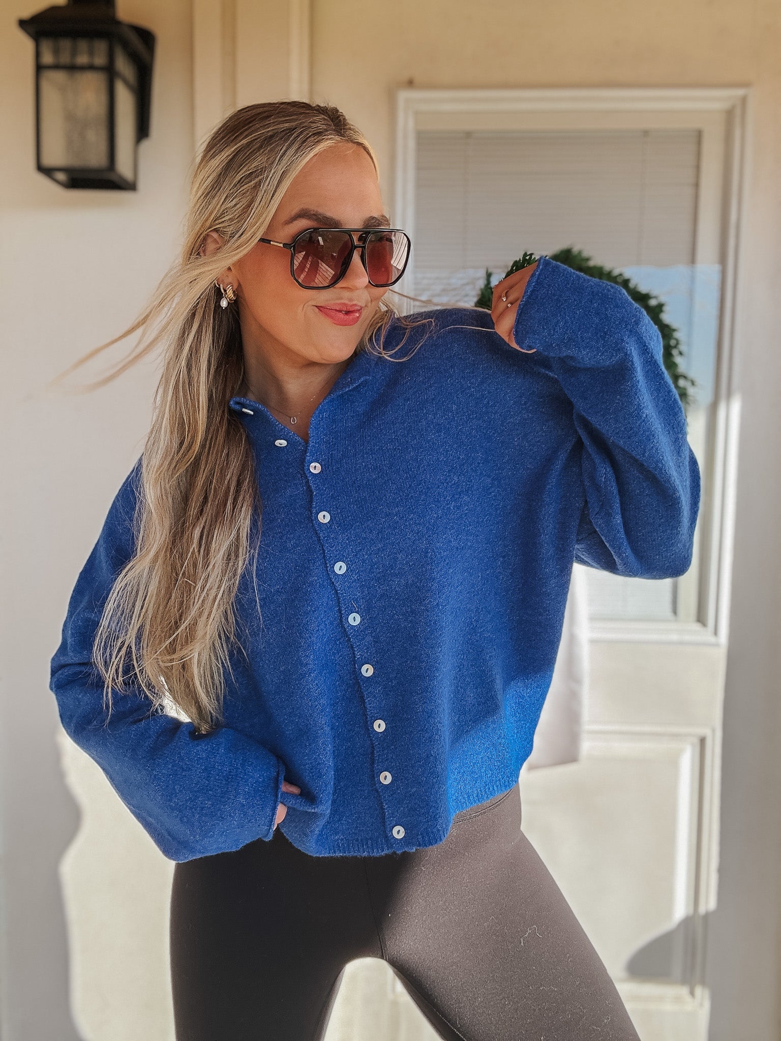 Piper Cardigan Sweater in Blue