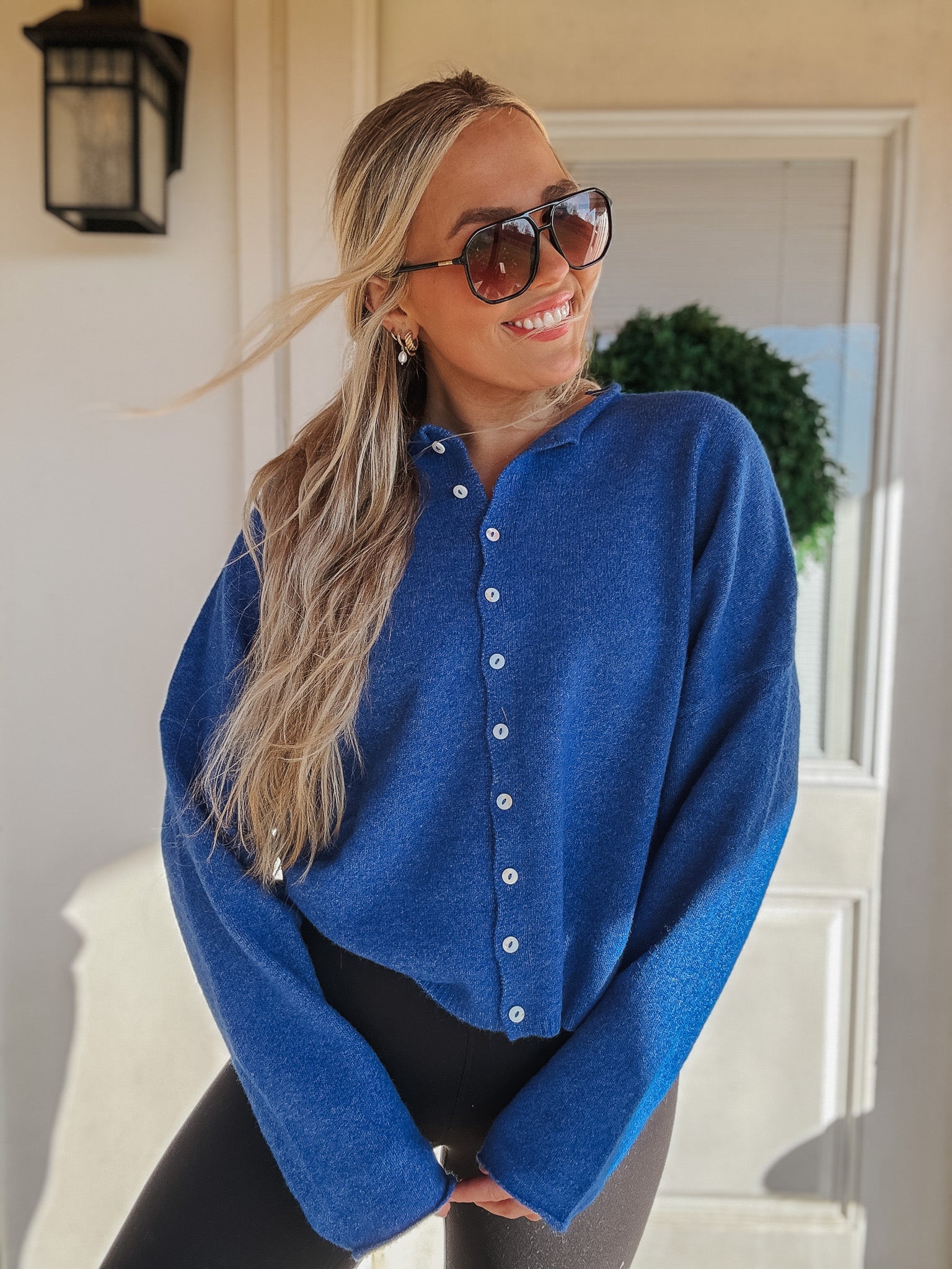 Piper Cardigan Sweater in Blue