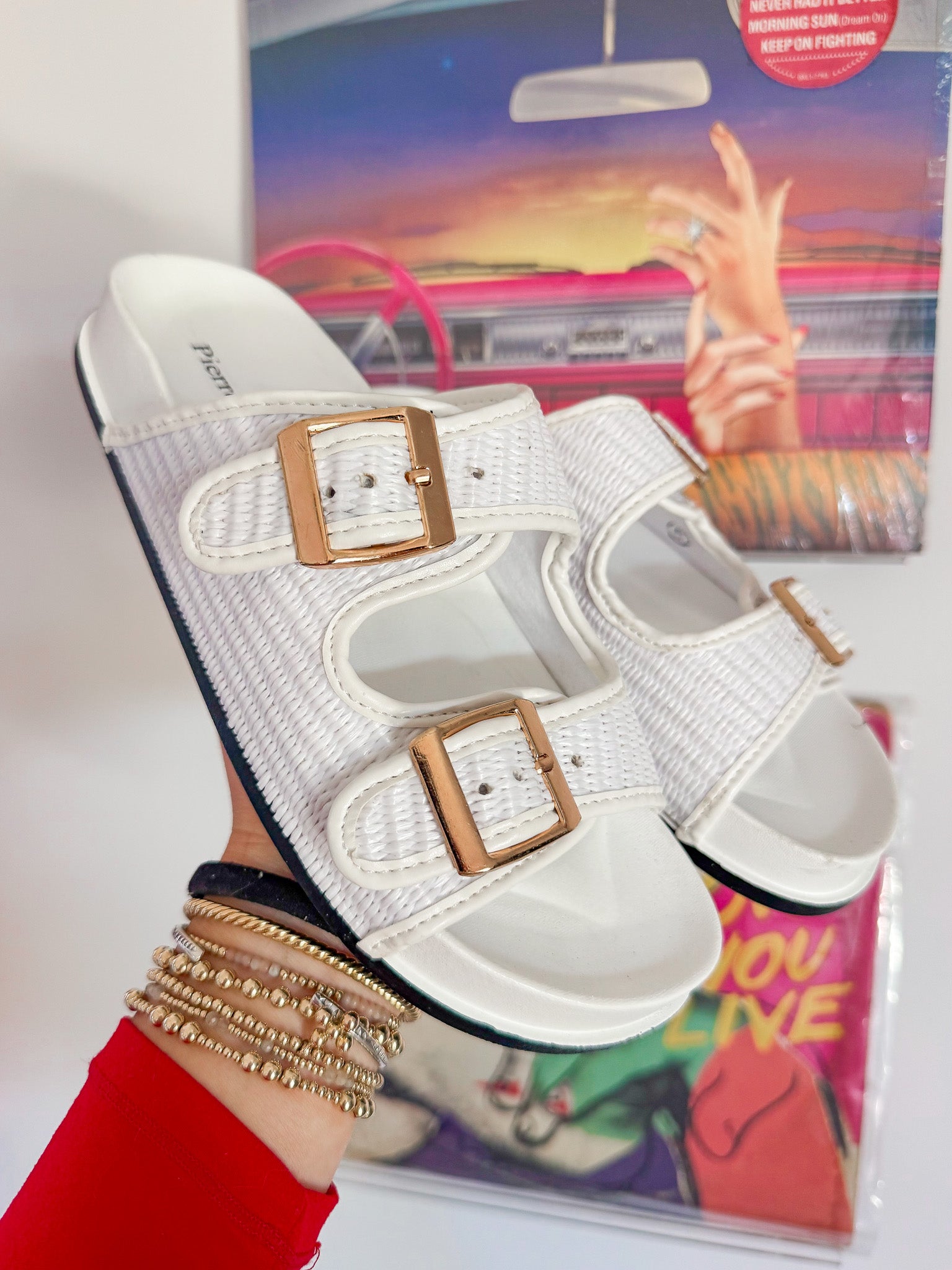 Unbothered & Unmatched White Sandal