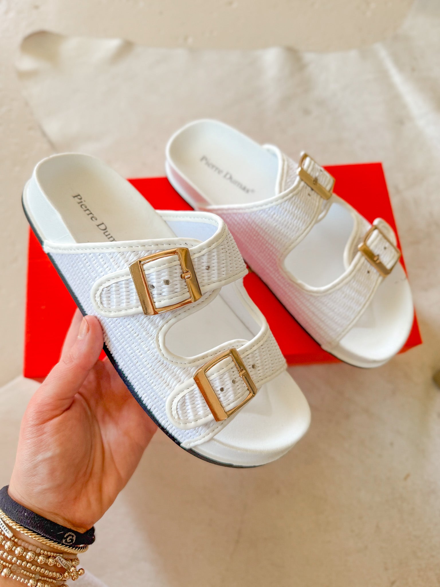 Unbothered & Unmatched White Sandal