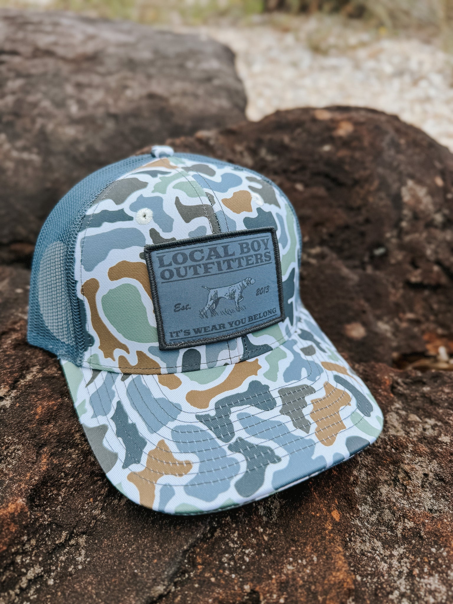 Local Boy Bird Dog Badge Trucker Hat