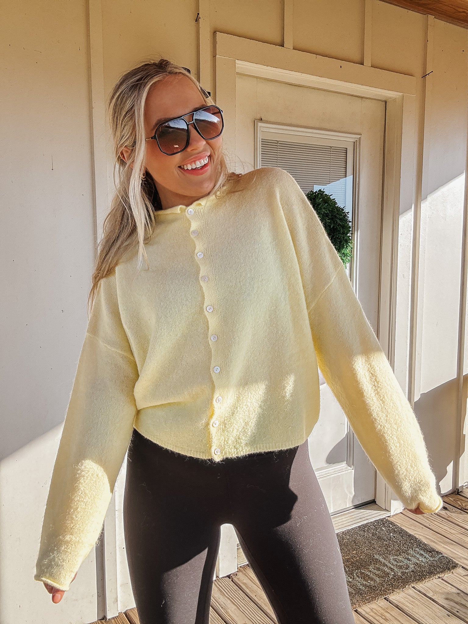 Piper Cardigan Sweater in Butter