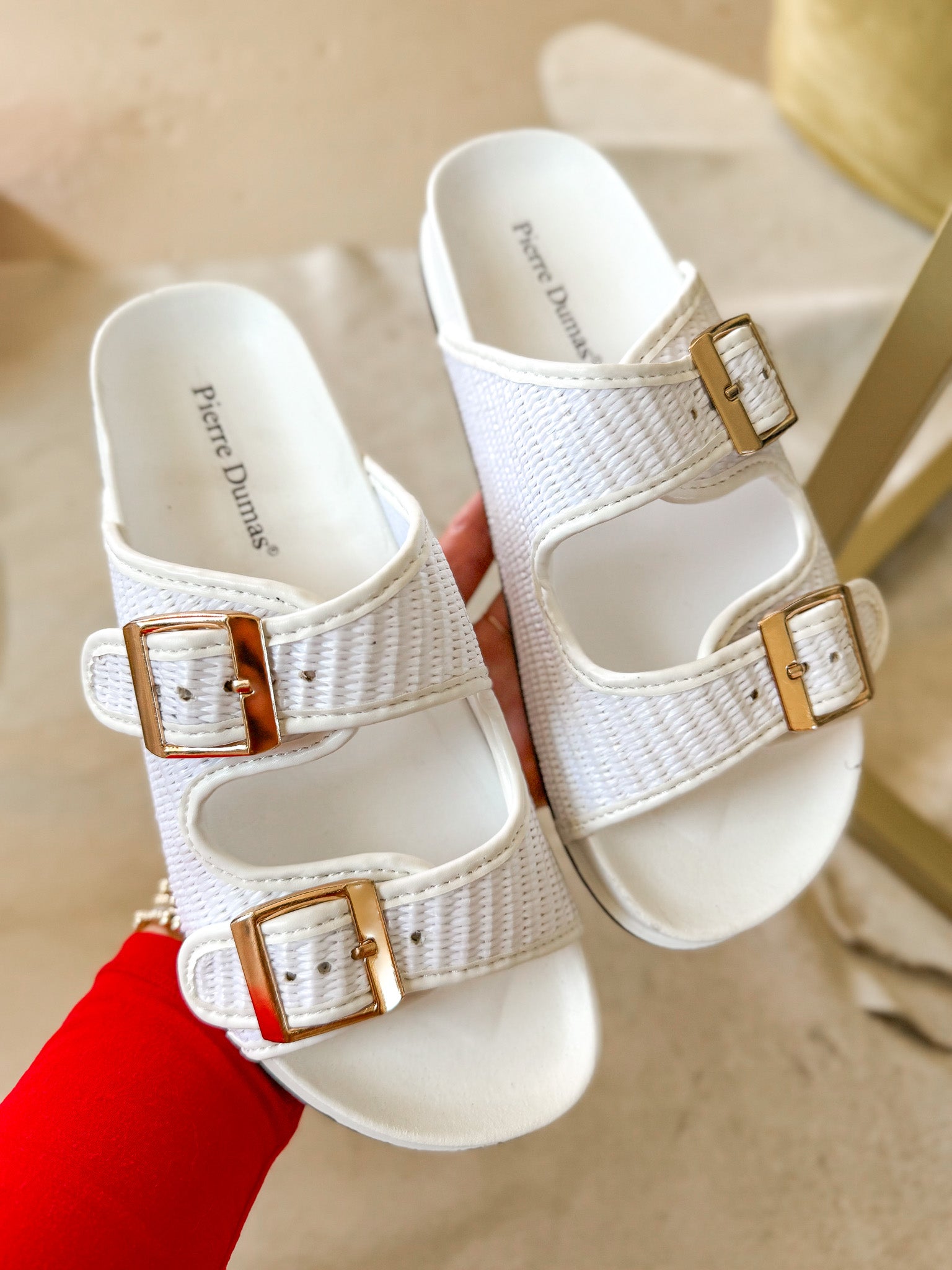 Unbothered & Unmatched White Sandal