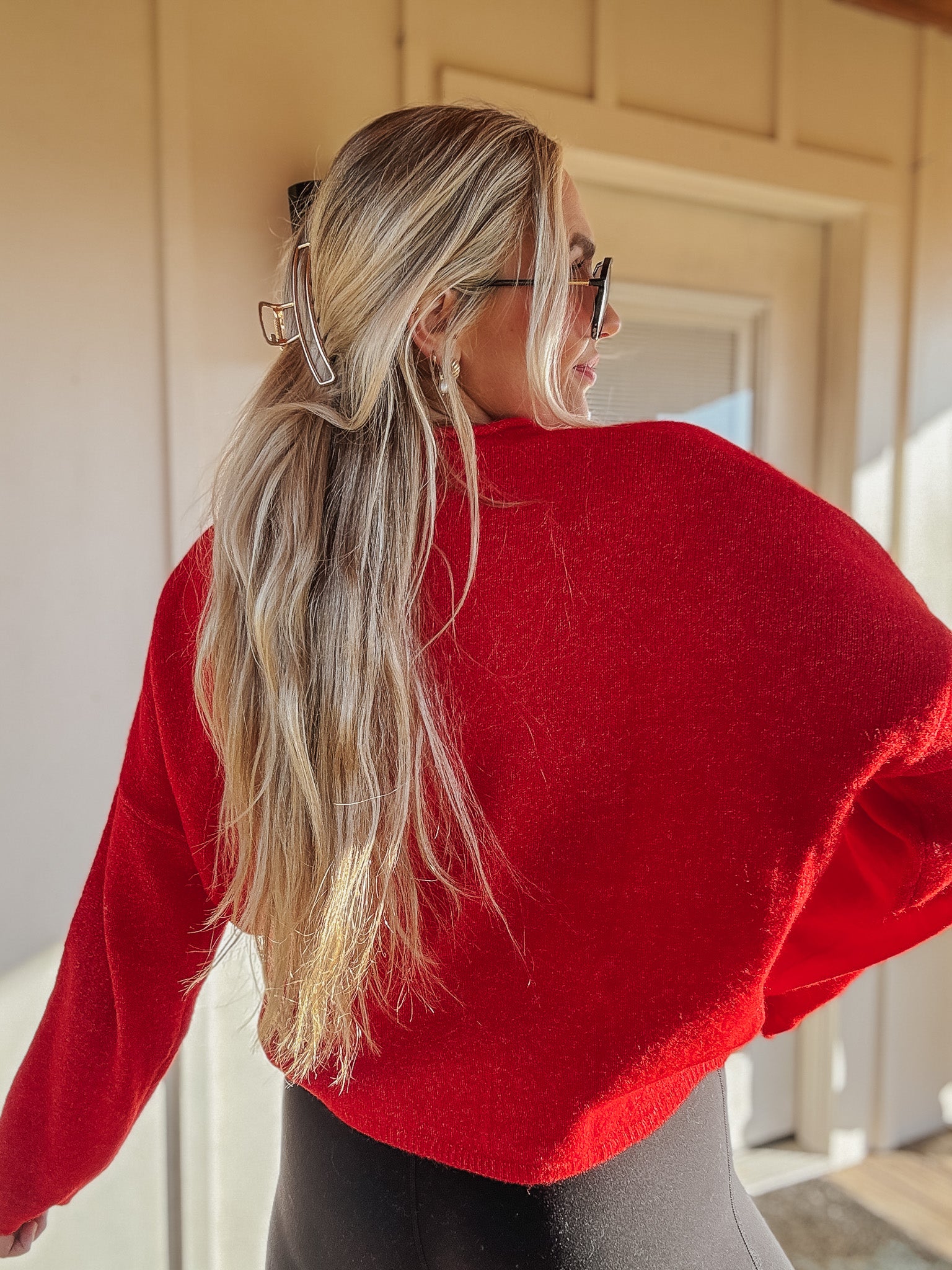 Piper Cardigan Sweater in Red