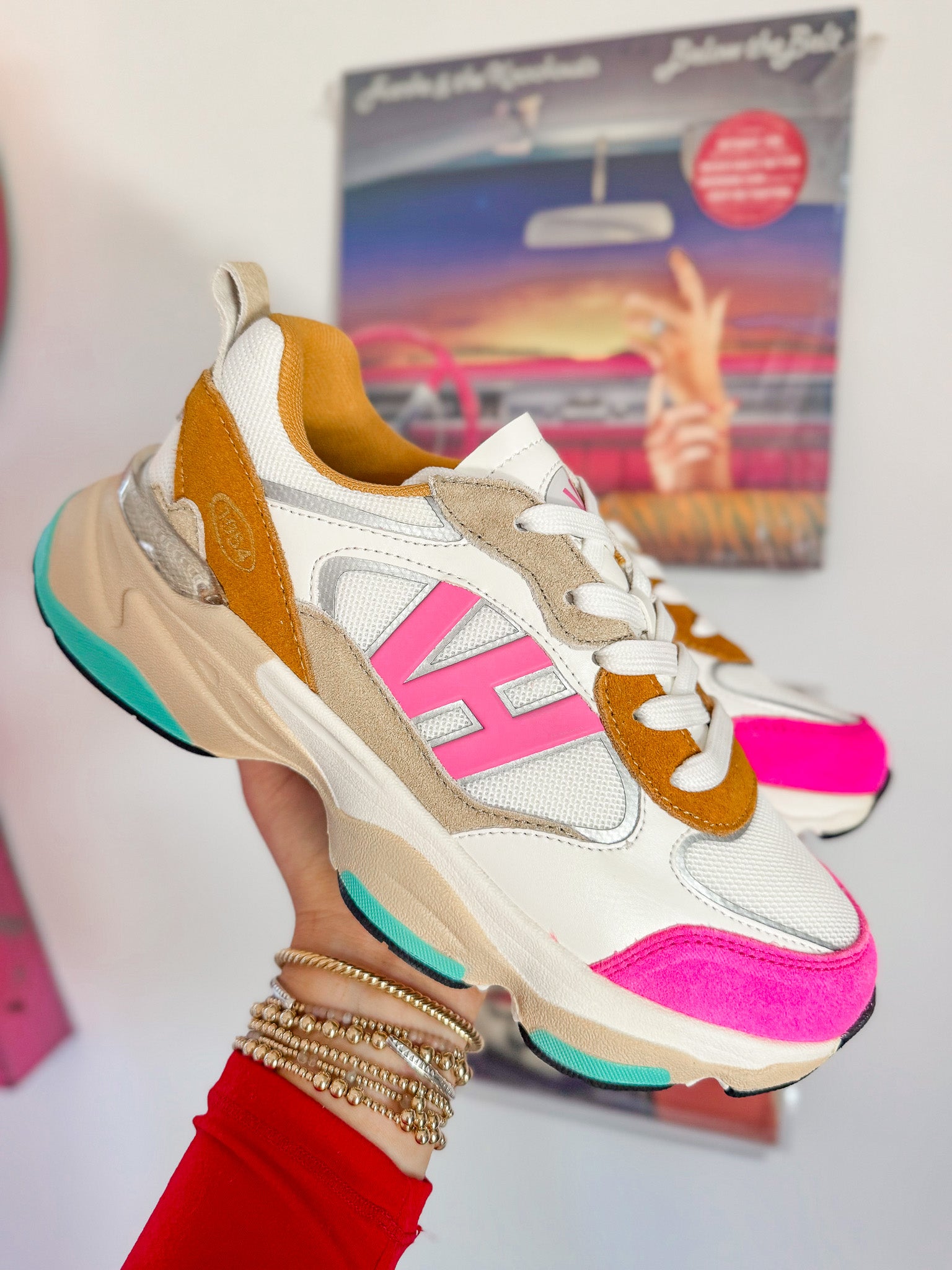 Vintage Havana Dash 5 in Mustard/Neon Pink Sneakers