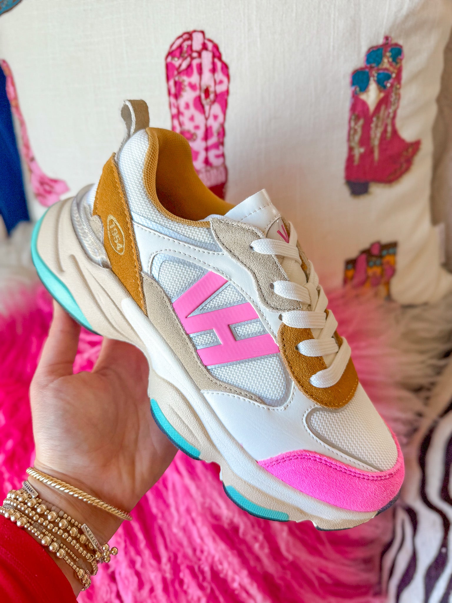 Vintage Havana Dash 5 in Mustard/Neon Pink Sneakers
