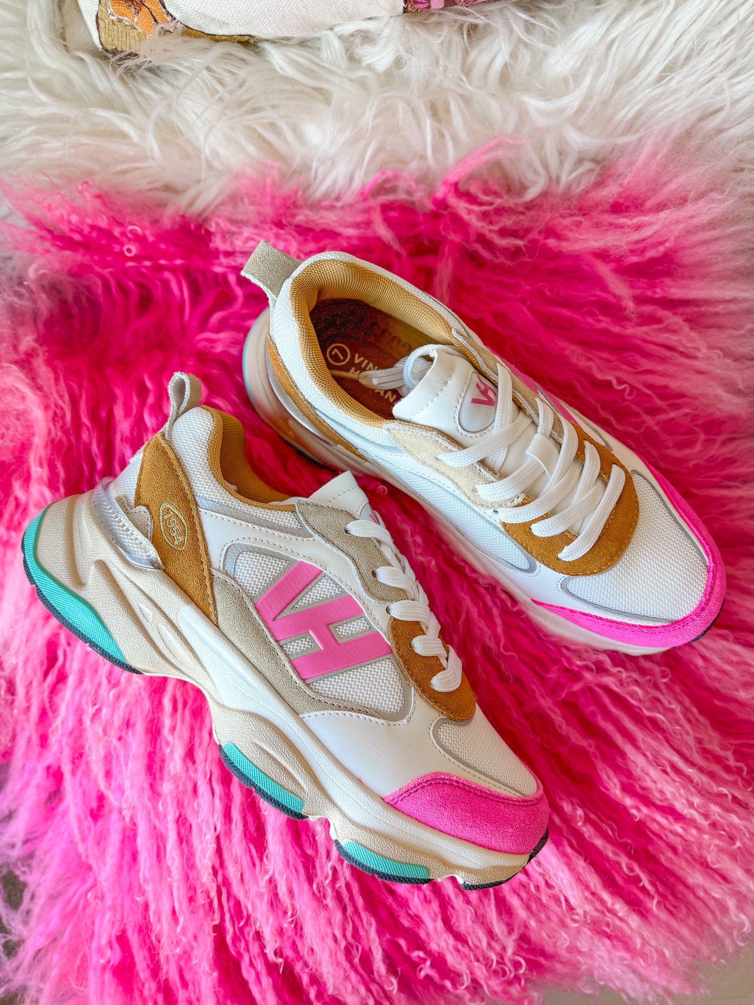 Vintage Havana Dash 5 in Mustard/Neon Pink Sneakers