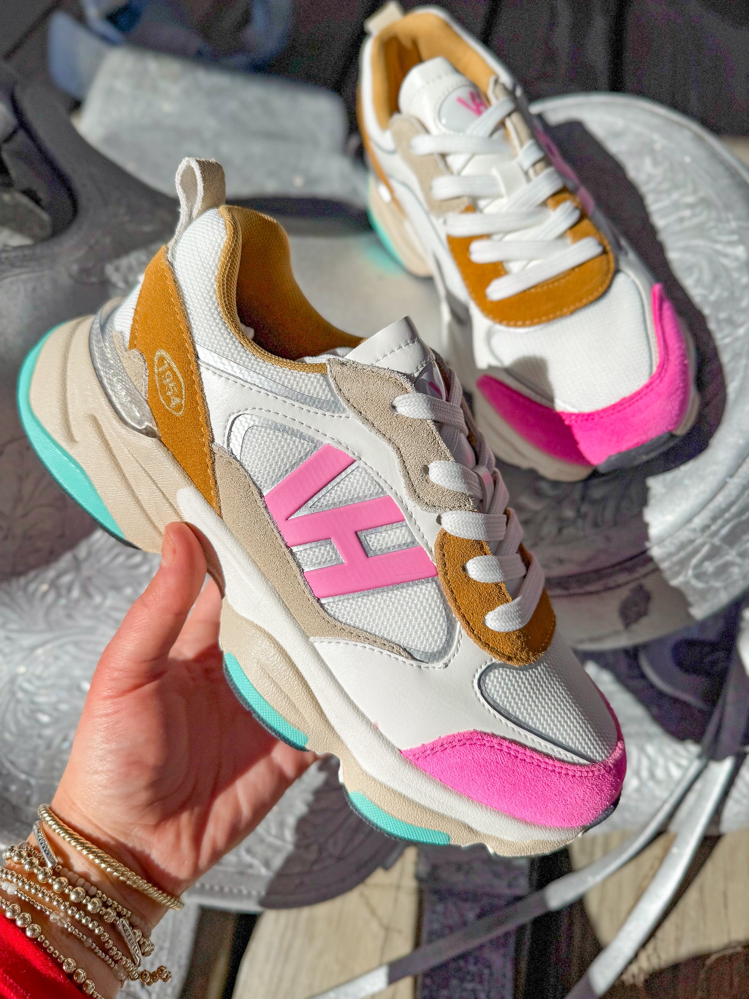 Vintage Havana Dash 5 in Mustard/Neon Pink Sneakers