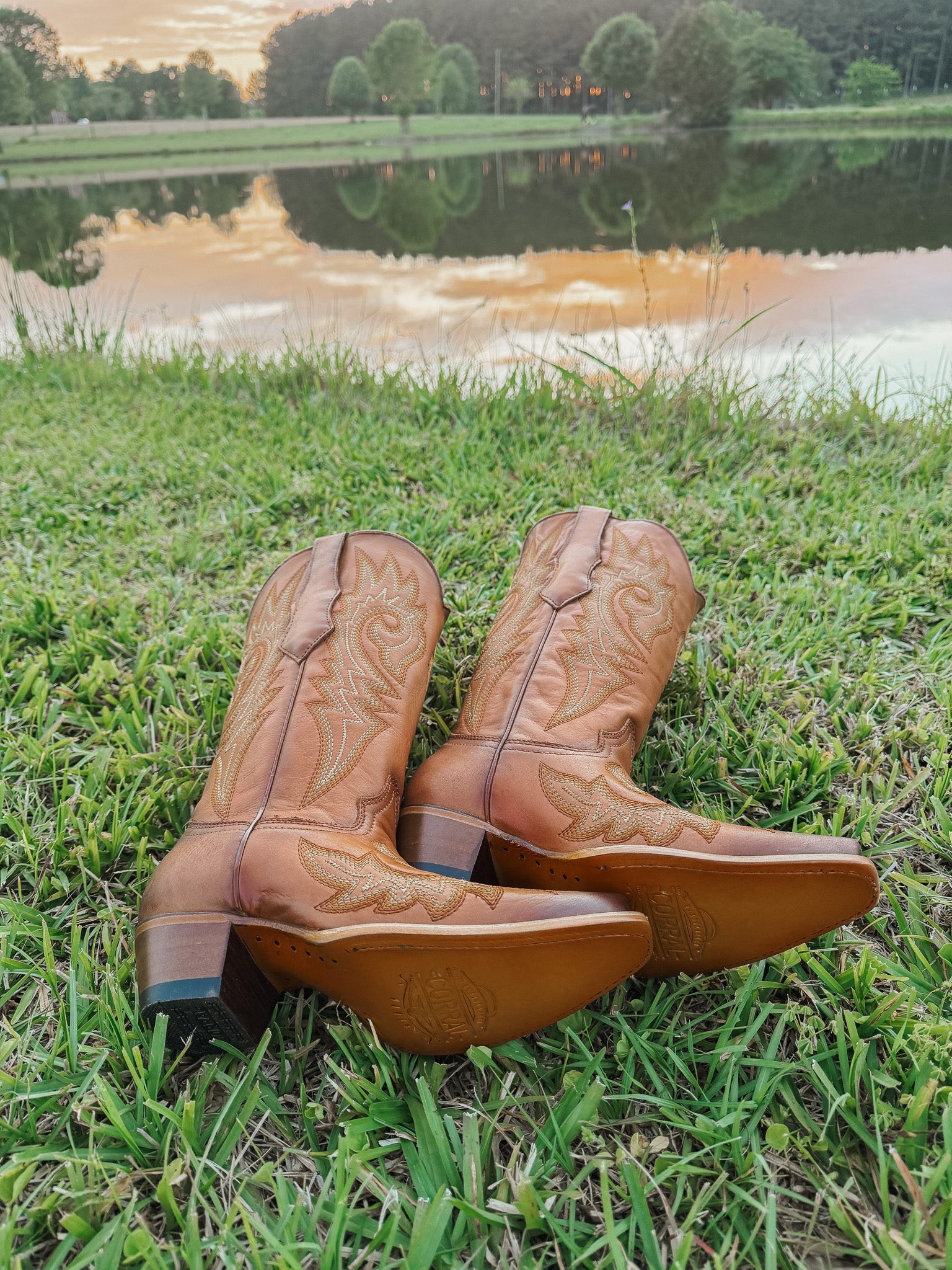 Women's Corral Shedron Flames Embroidery Snip Toe Western Boot