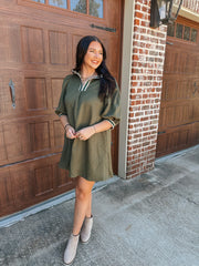 Take It Easy Olive Dress