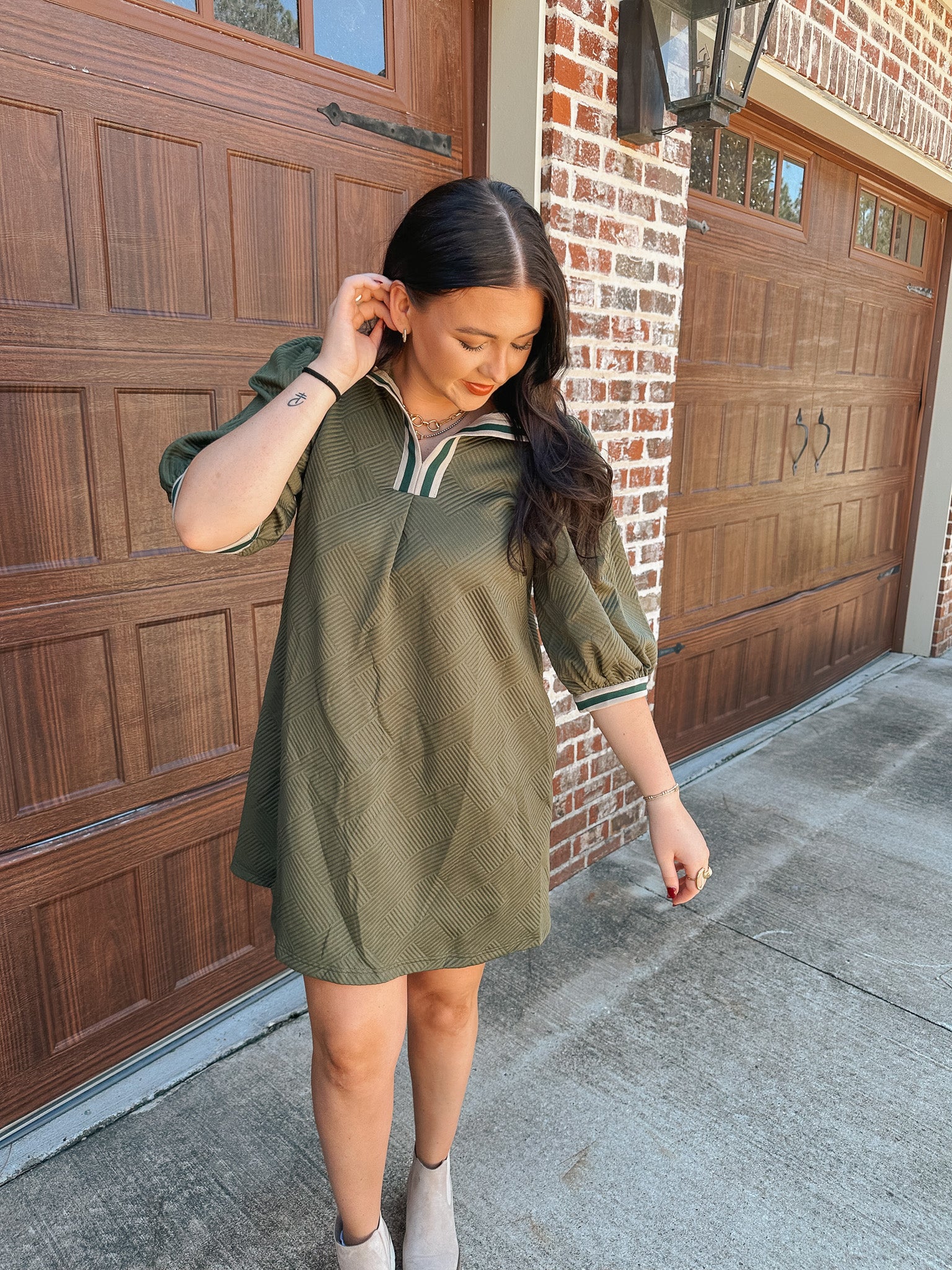 Take It Easy Olive Dress