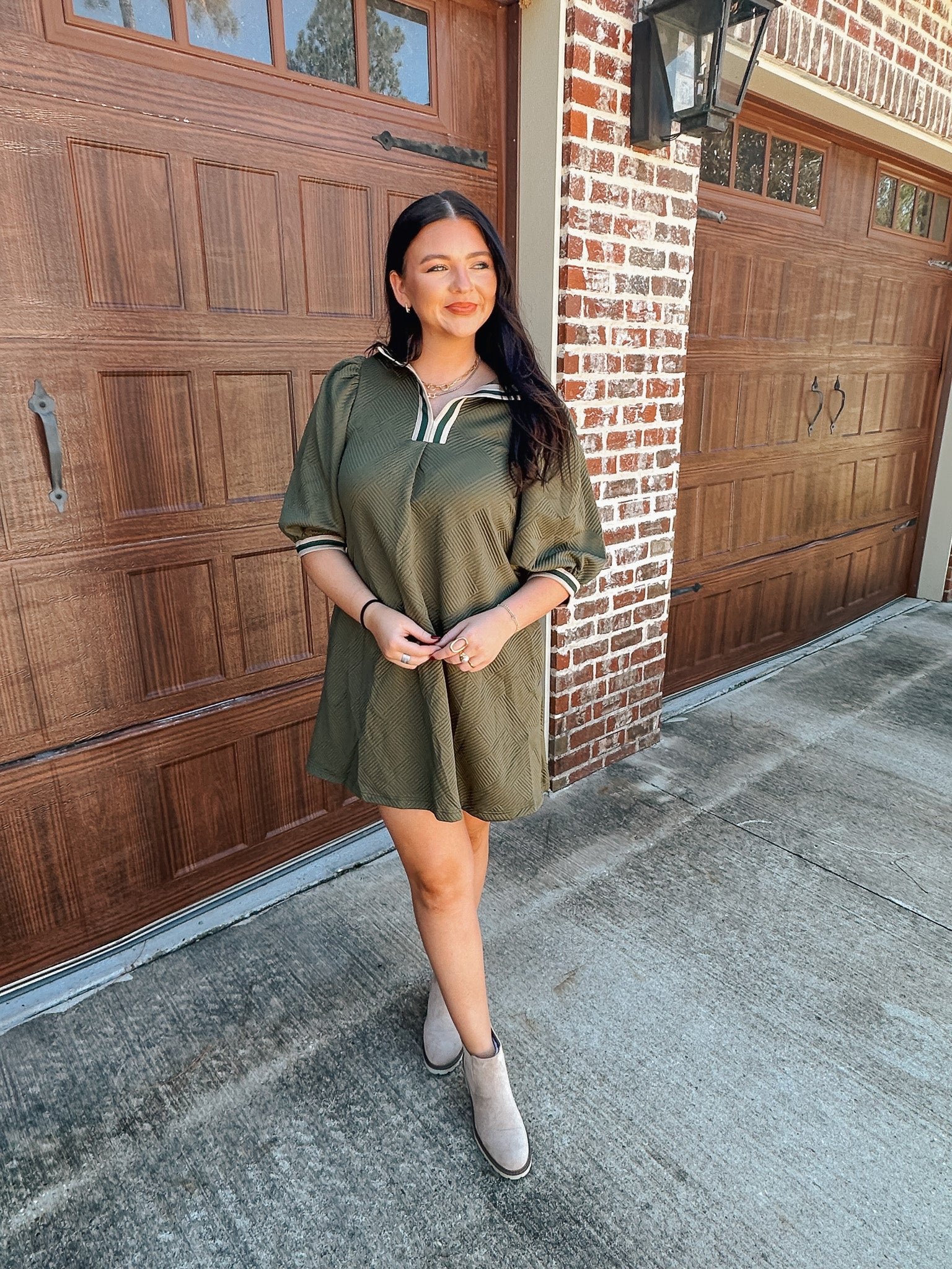 Take It Easy Olive Dress