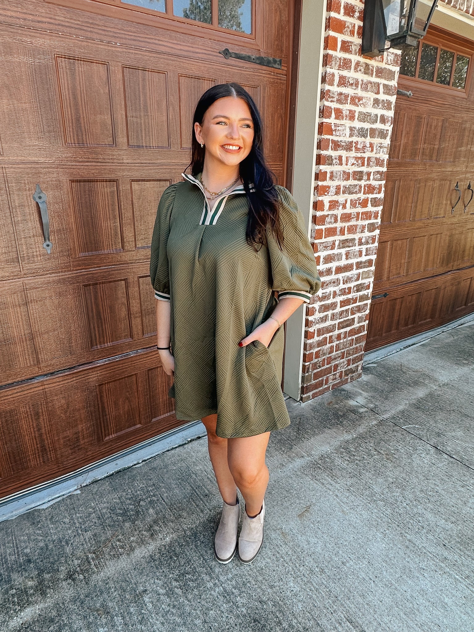 Take It Easy Olive Dress