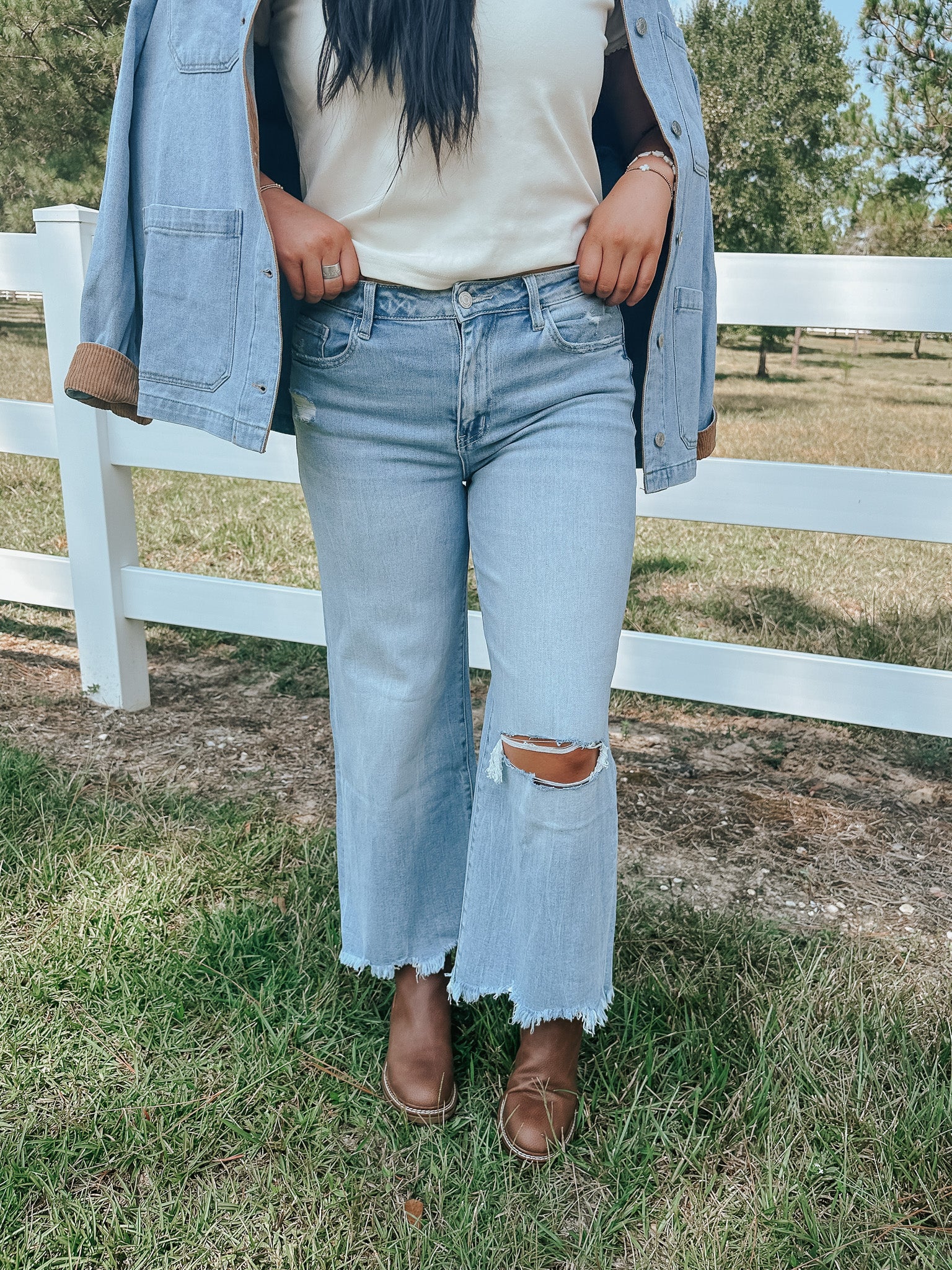 The Tilly High Rise Crop Wide Leg Jeans