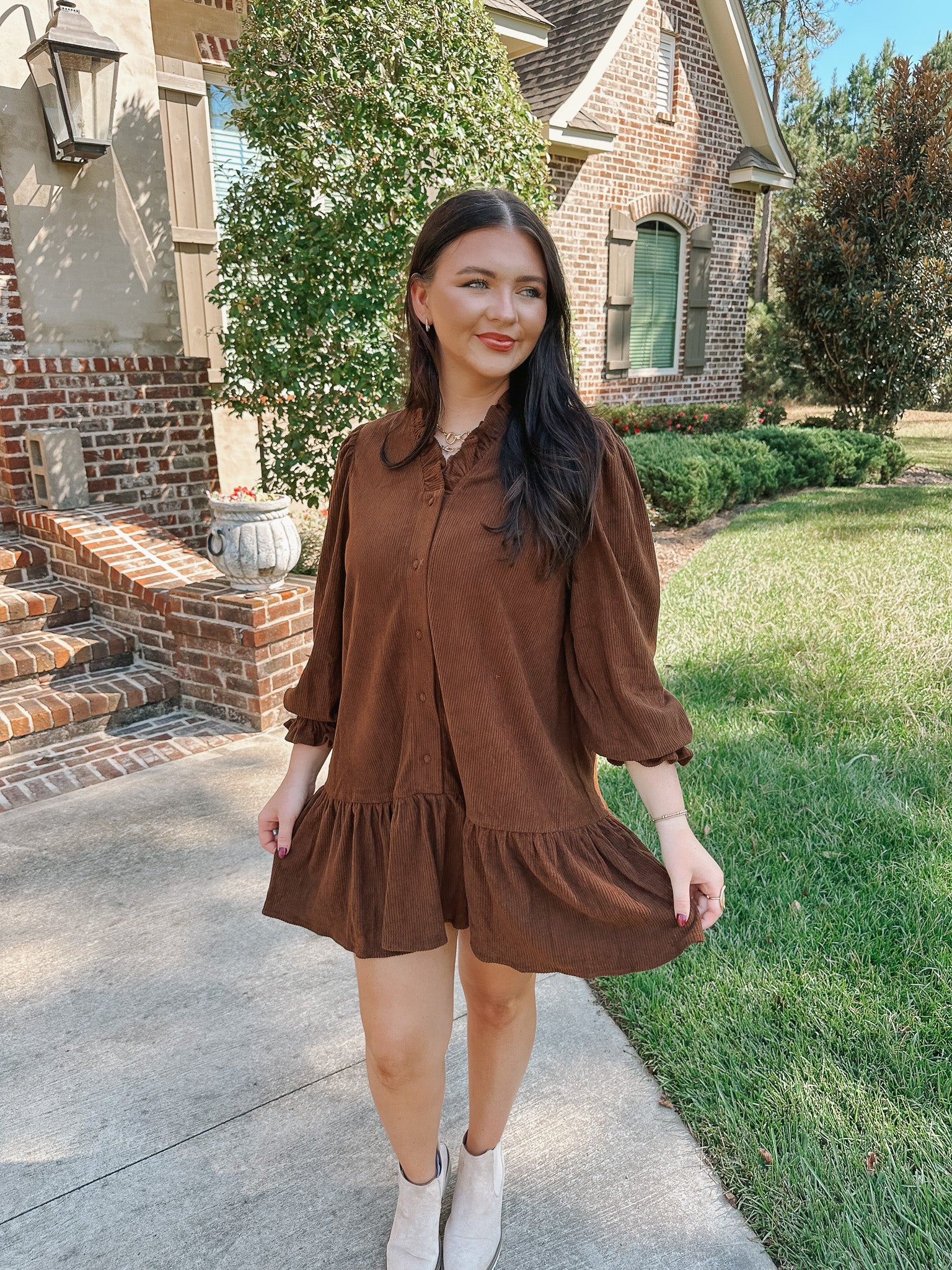 Sunday Stroll Brown Dress