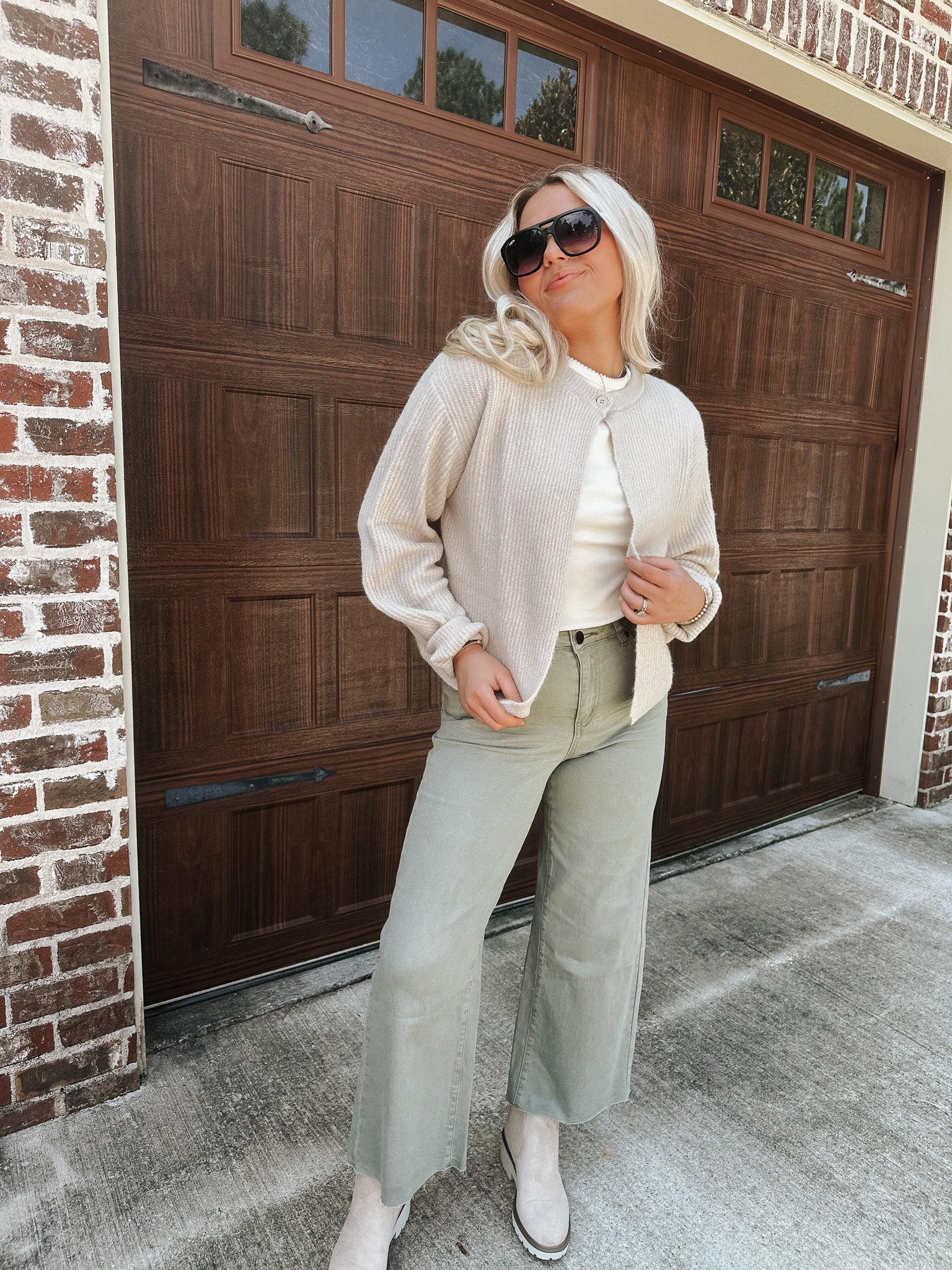 Cafe Cozy Taupe Cardigan