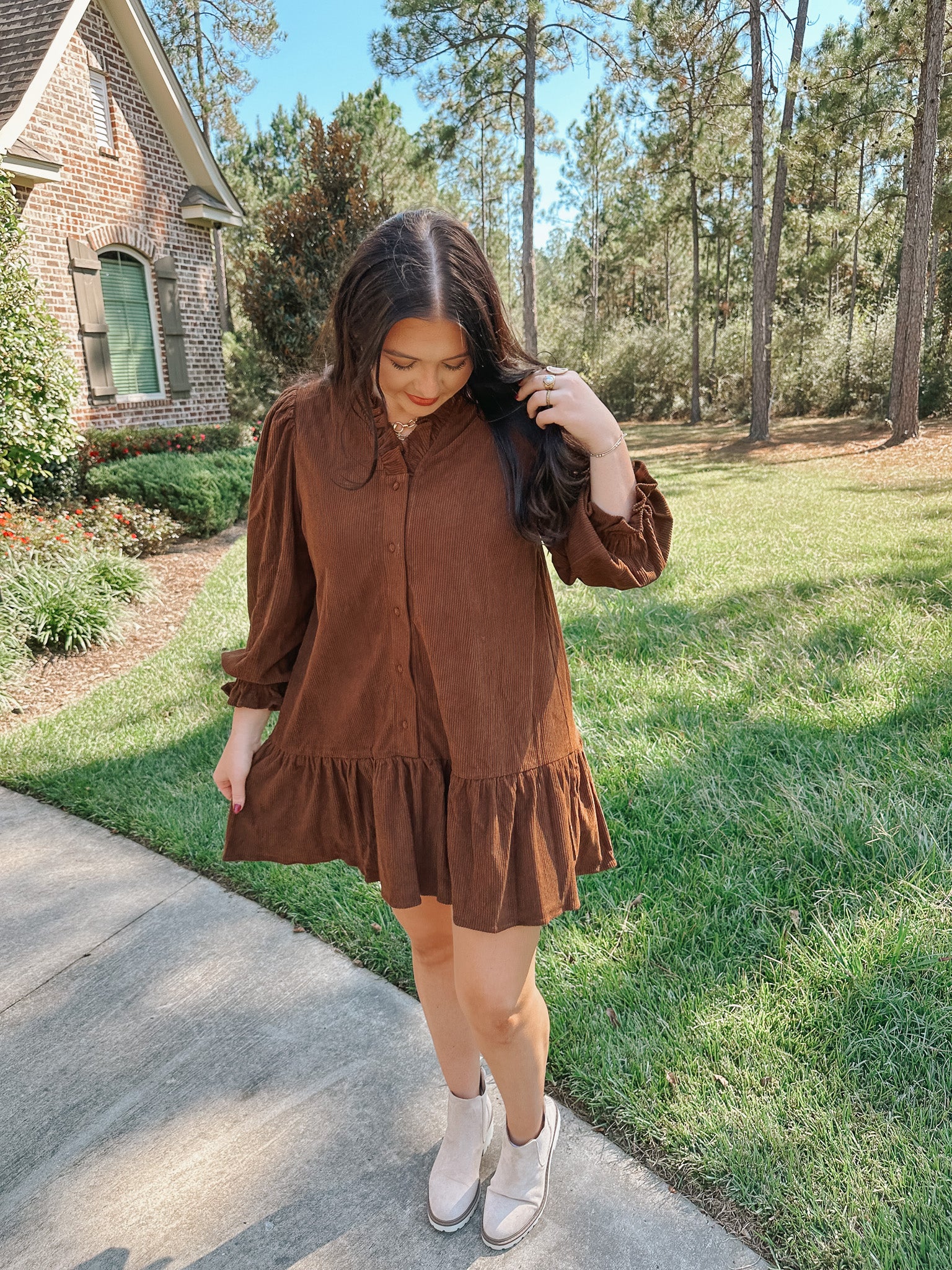 Sunday Stroll Brown Dress