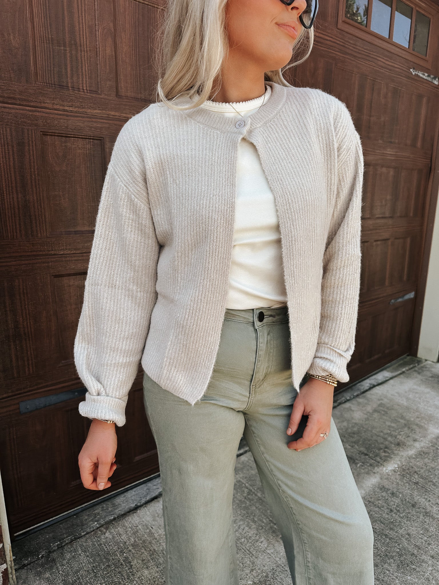 Cafe Cozy Taupe Cardigan
