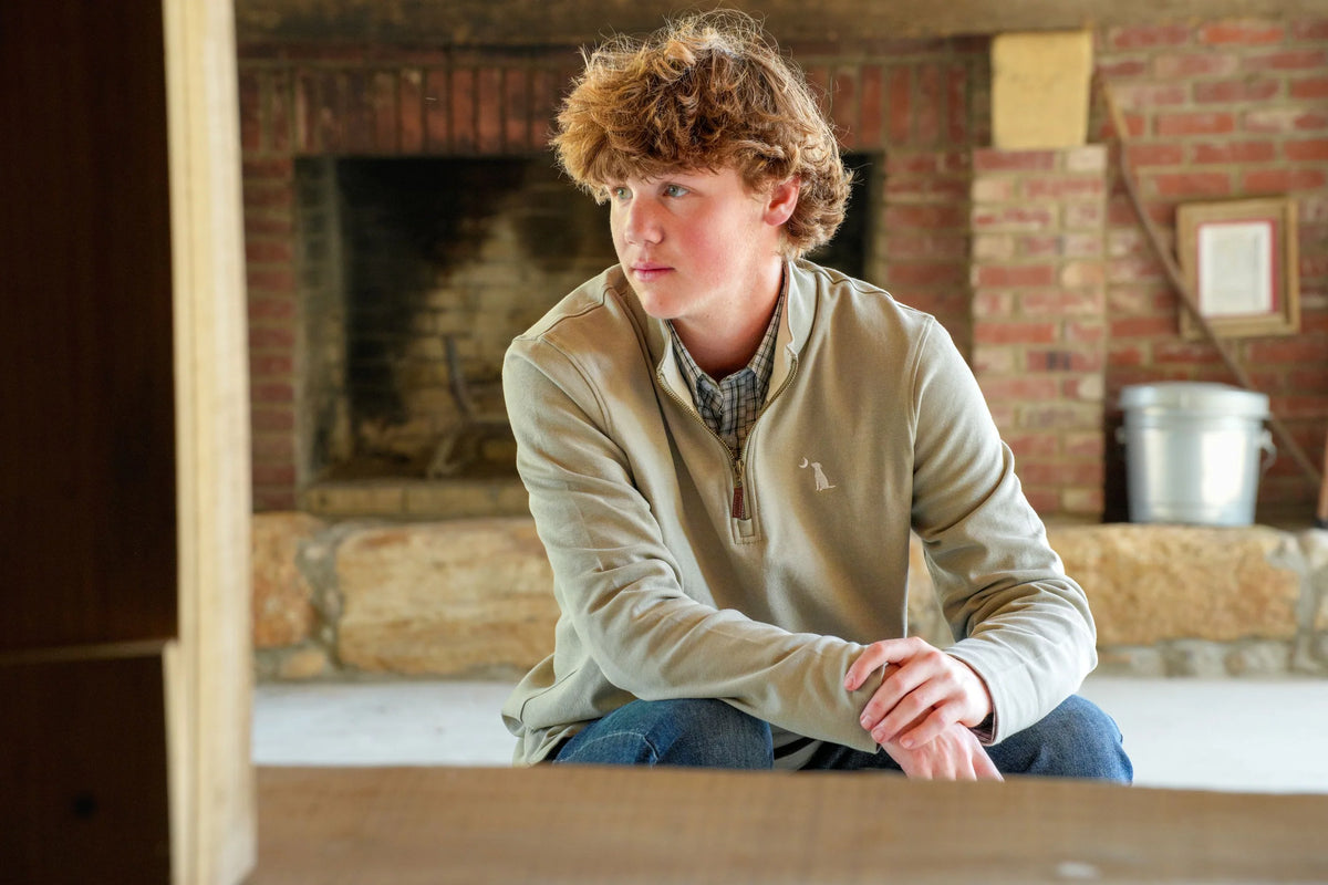 Local Boy | Bentley Quarter Zip in Beige