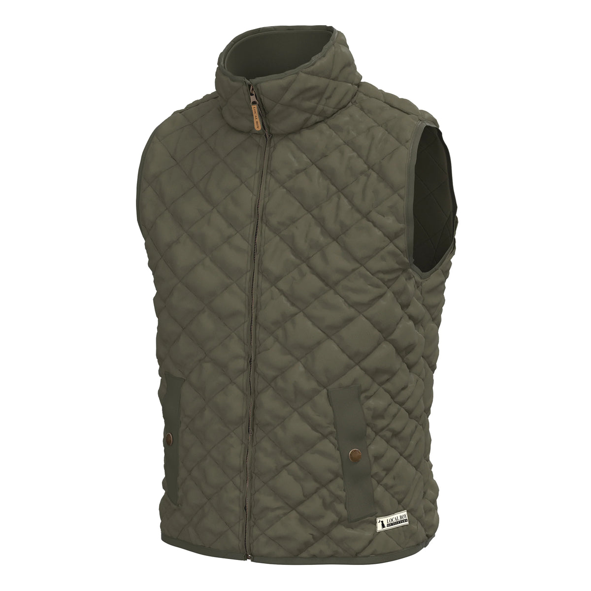 Local Boy | Youth Diamond Quilted Vest in Cedar