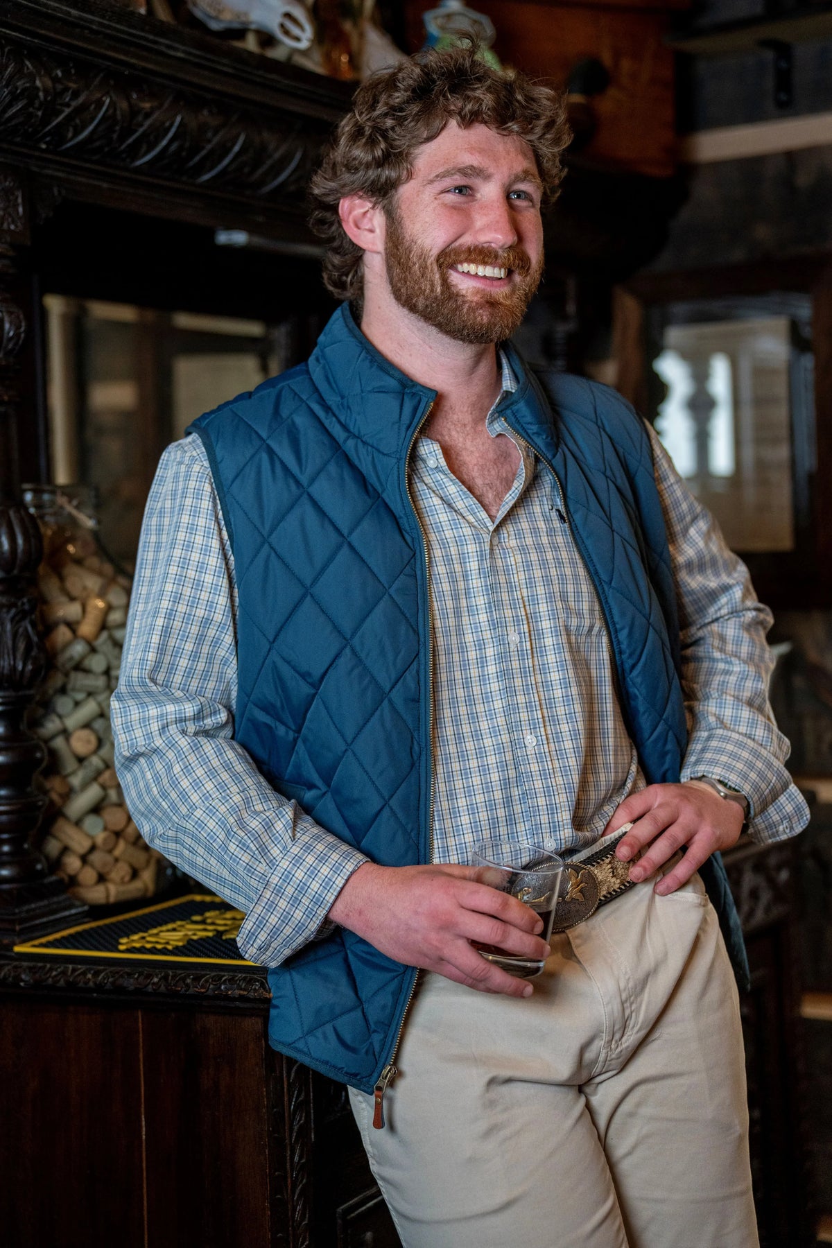 Local Boy | Diamond Quilted Vest in Blue