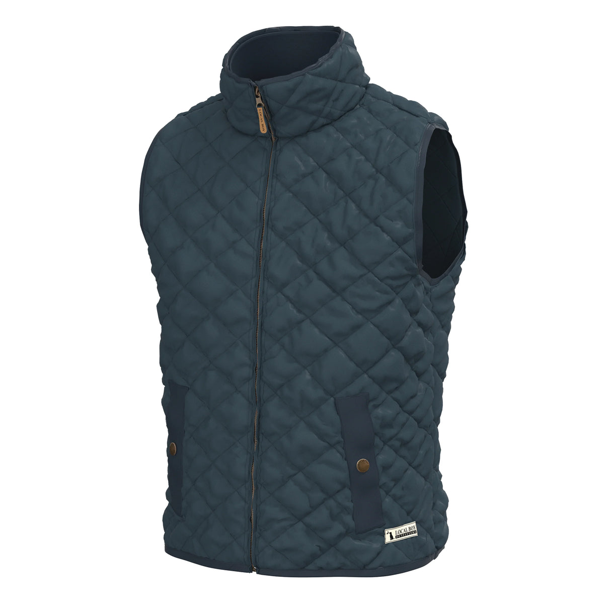 Local Boy | Diamond Quilted Vest in Blue