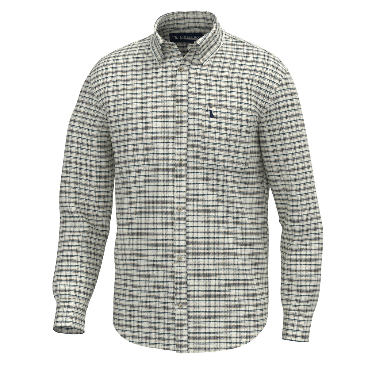 Local Boy | McNally Dress Shirt in Navy & Brown