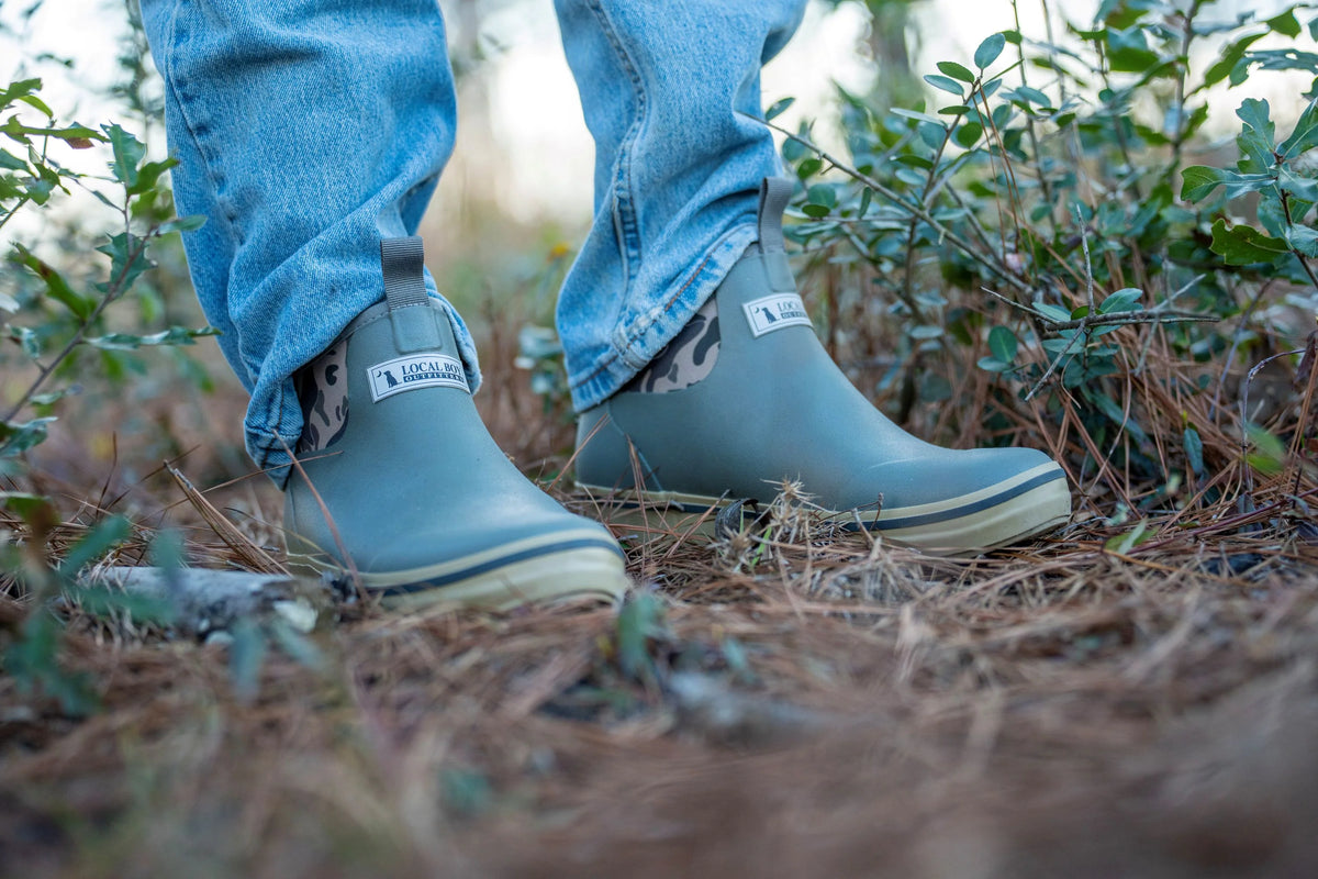 Local Boy | Men's Rubber Boots - Dark Olive/Retro Camo